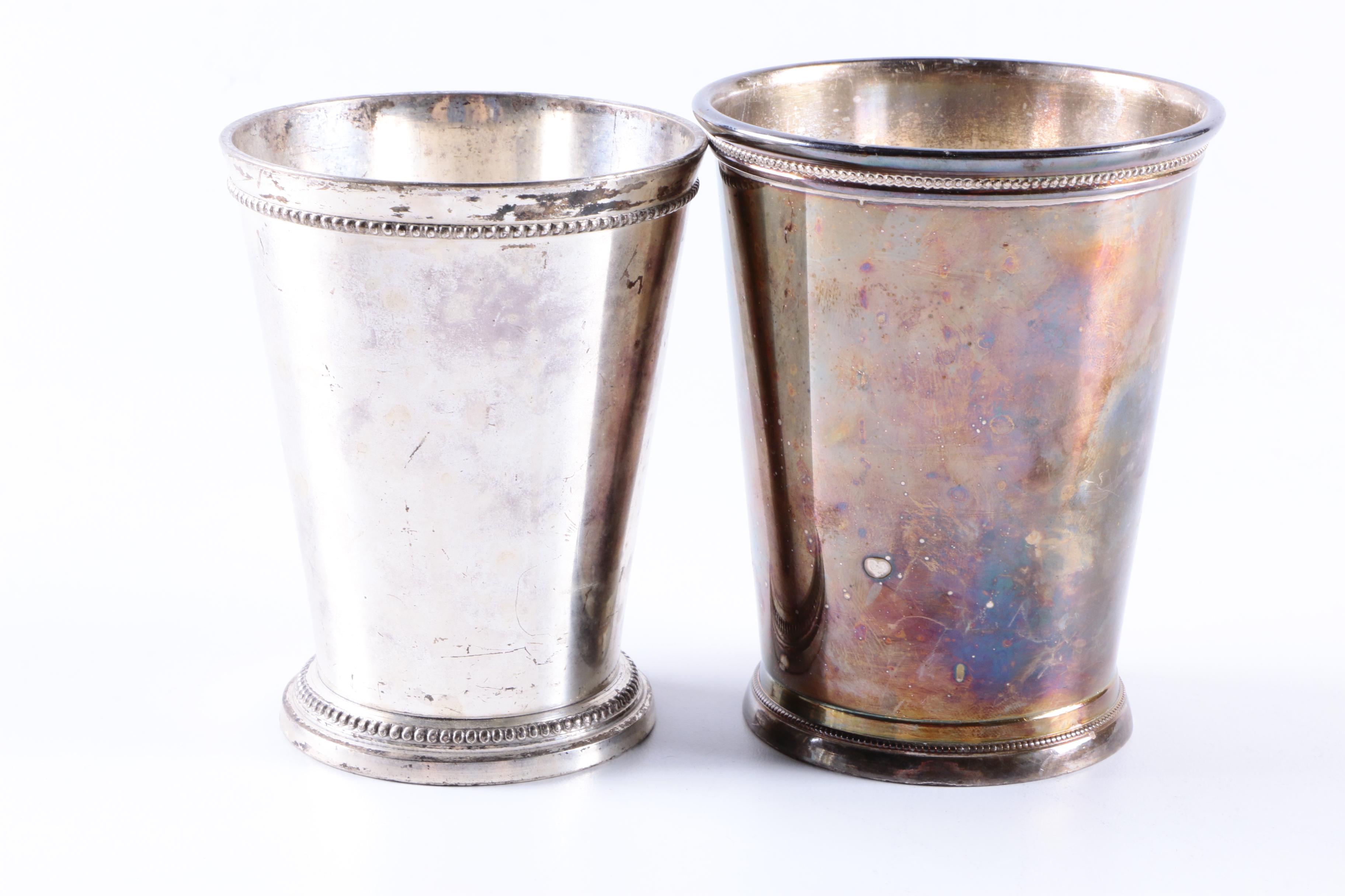 Silver Plate and Silver Tone Julep Cups Featuring International Silver Co.