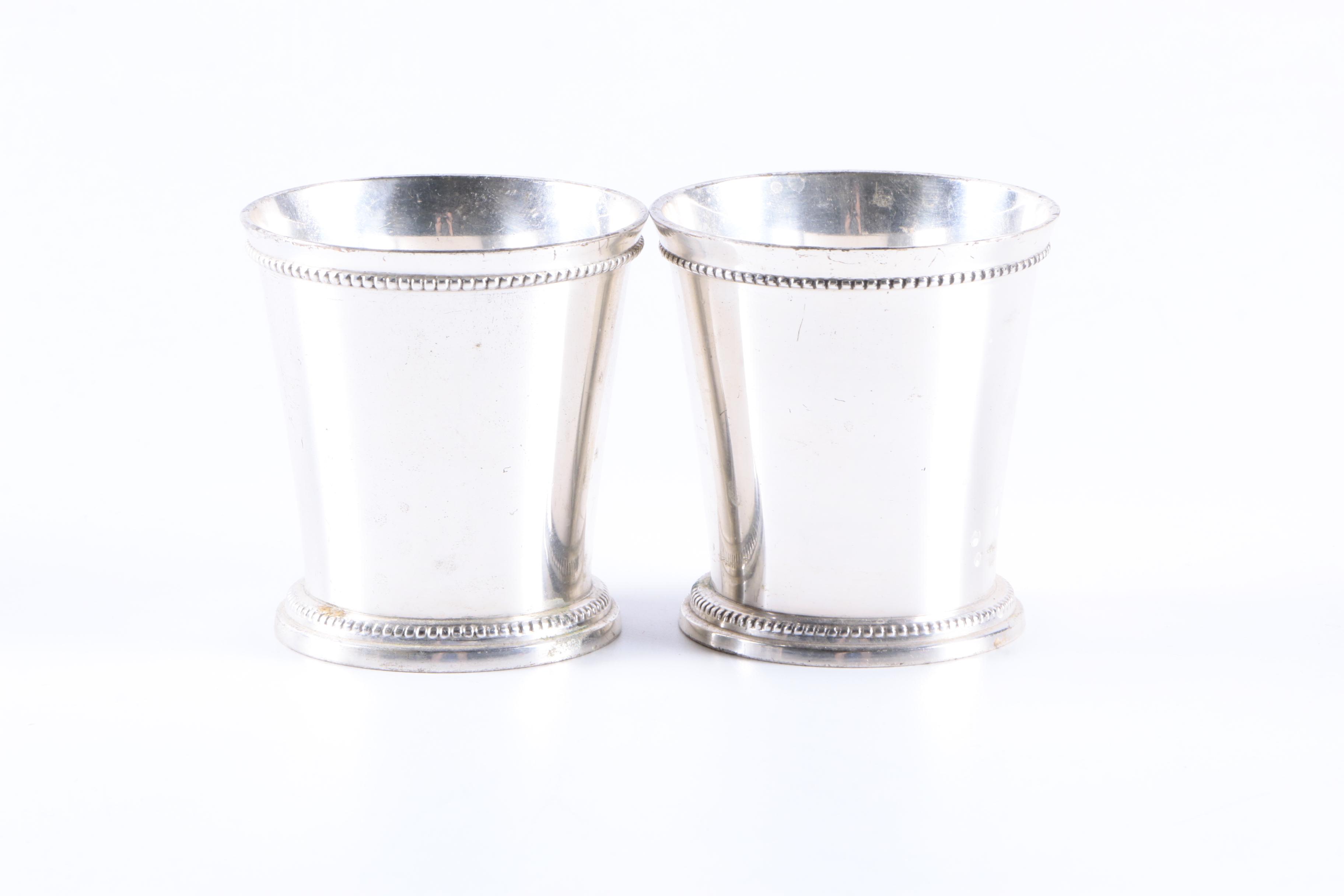 Silver Plate and Silver Tone Julep Cups Featuring International Silver Co.