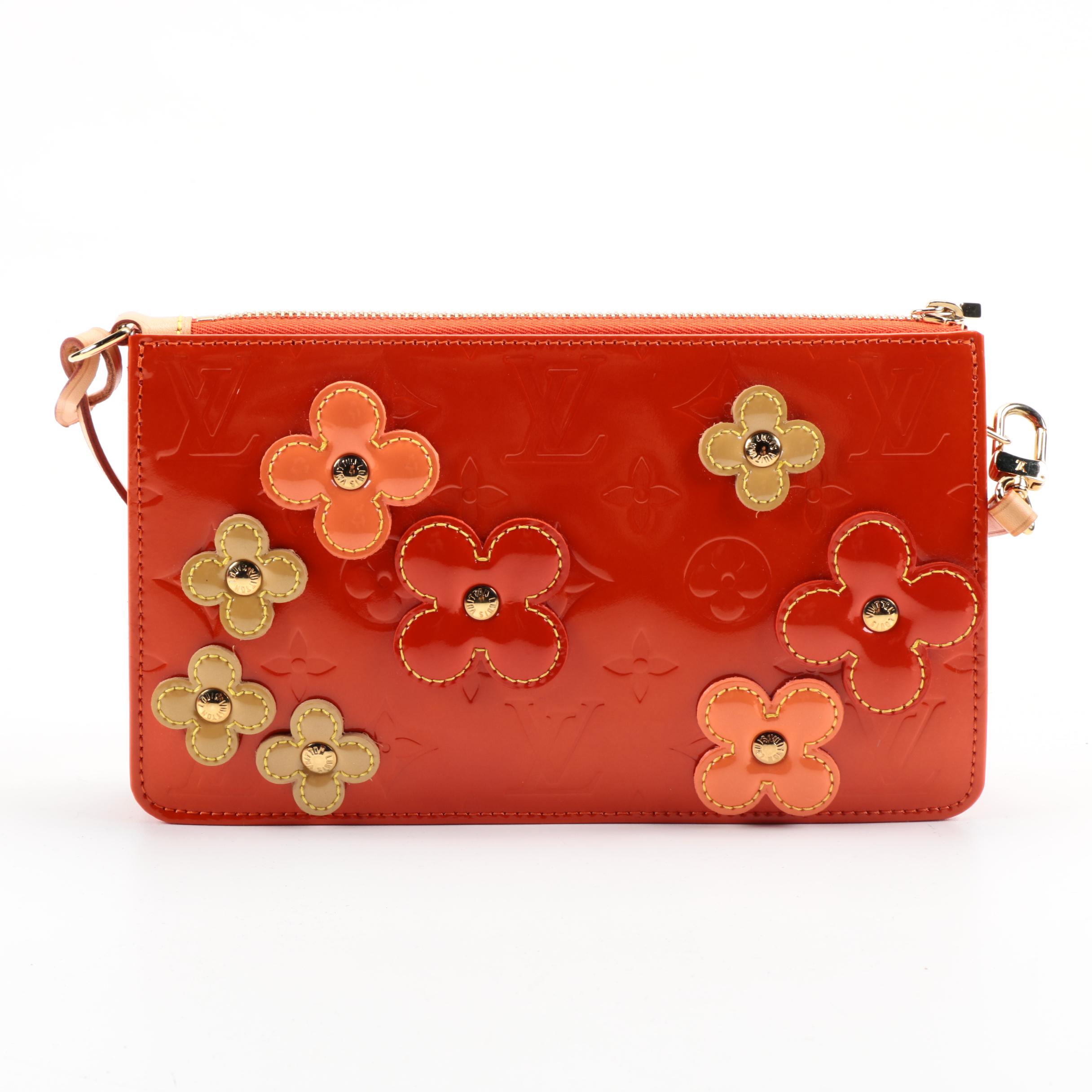 Louis Vuitton Orange Sunset Monogram Vernis Lexington Fluers Pochette