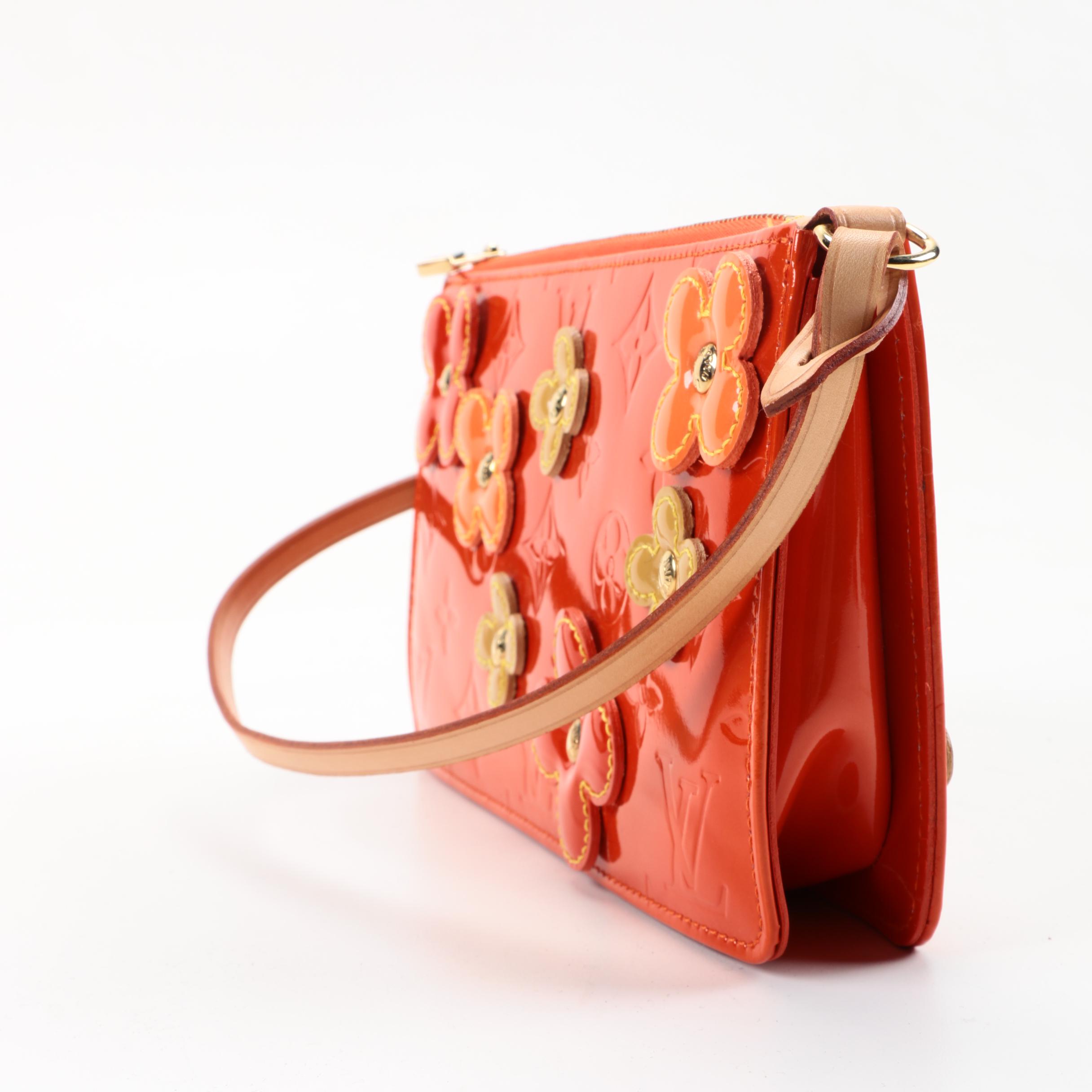 Louis Vuitton Orange Sunset Monogram Vernis Lexington Fluers Pochette