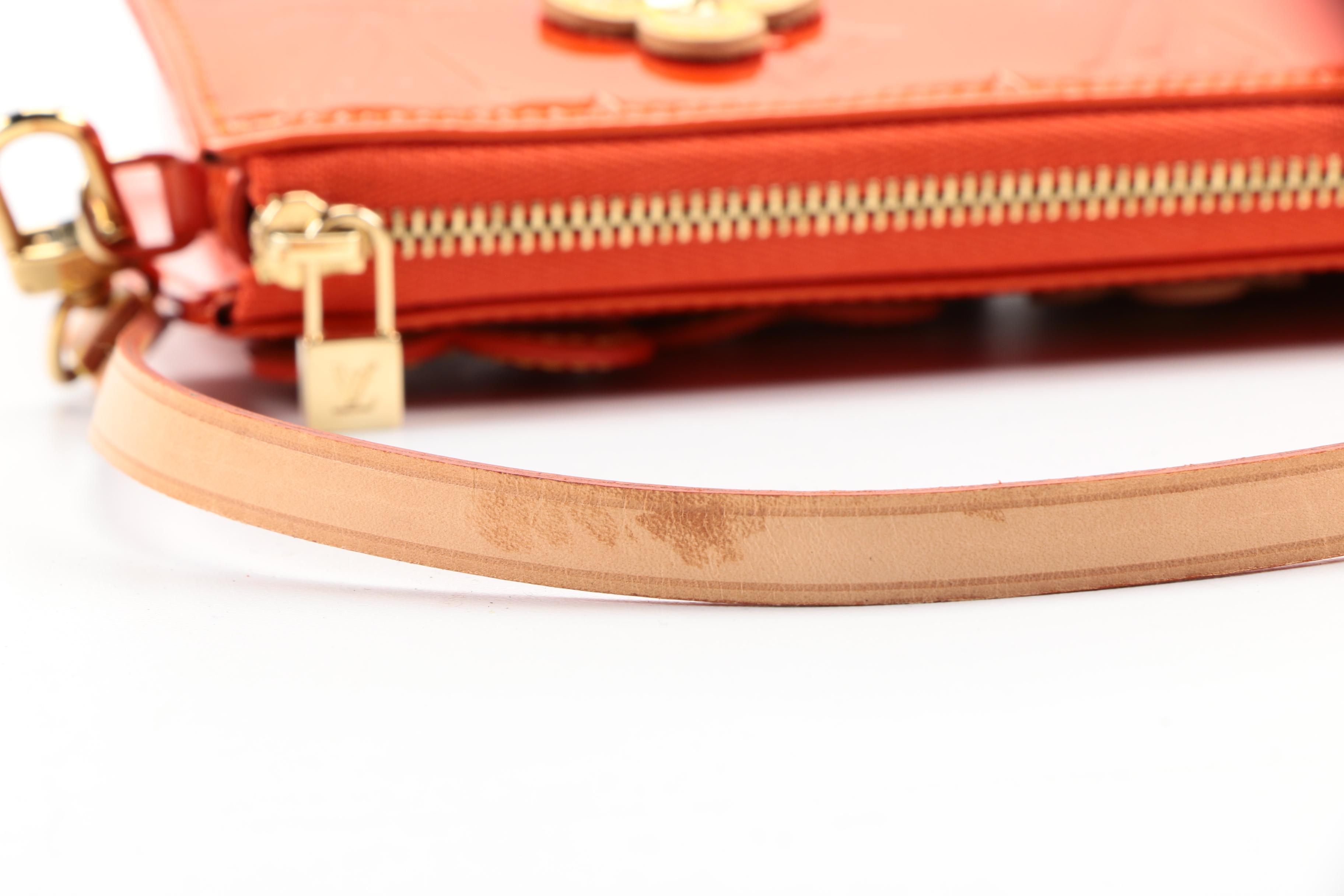 Louis Vuitton Orange Sunset Monogram Vernis Lexington Fluers Pochette