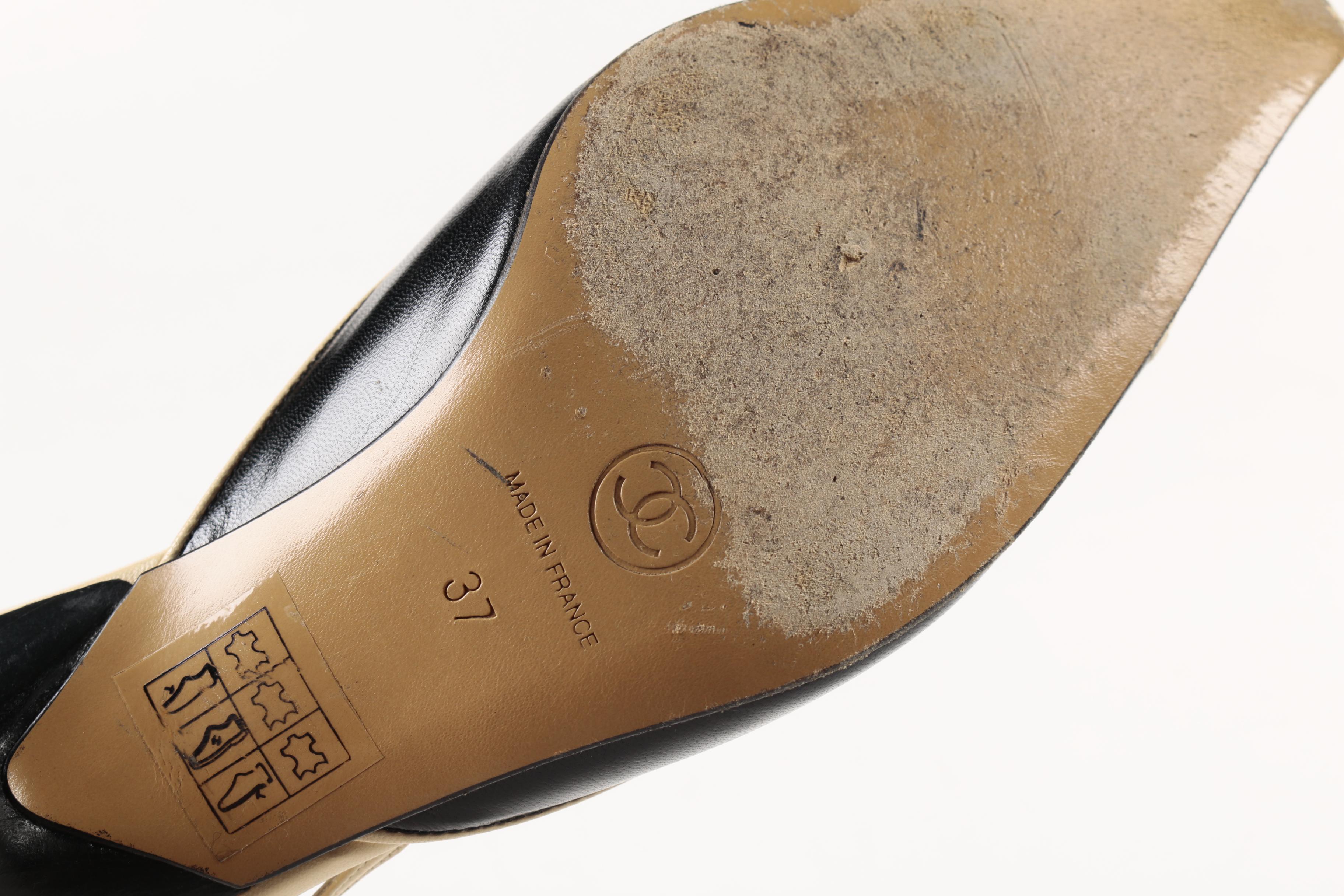 Women's Chanel Sling Back Kitten Heels