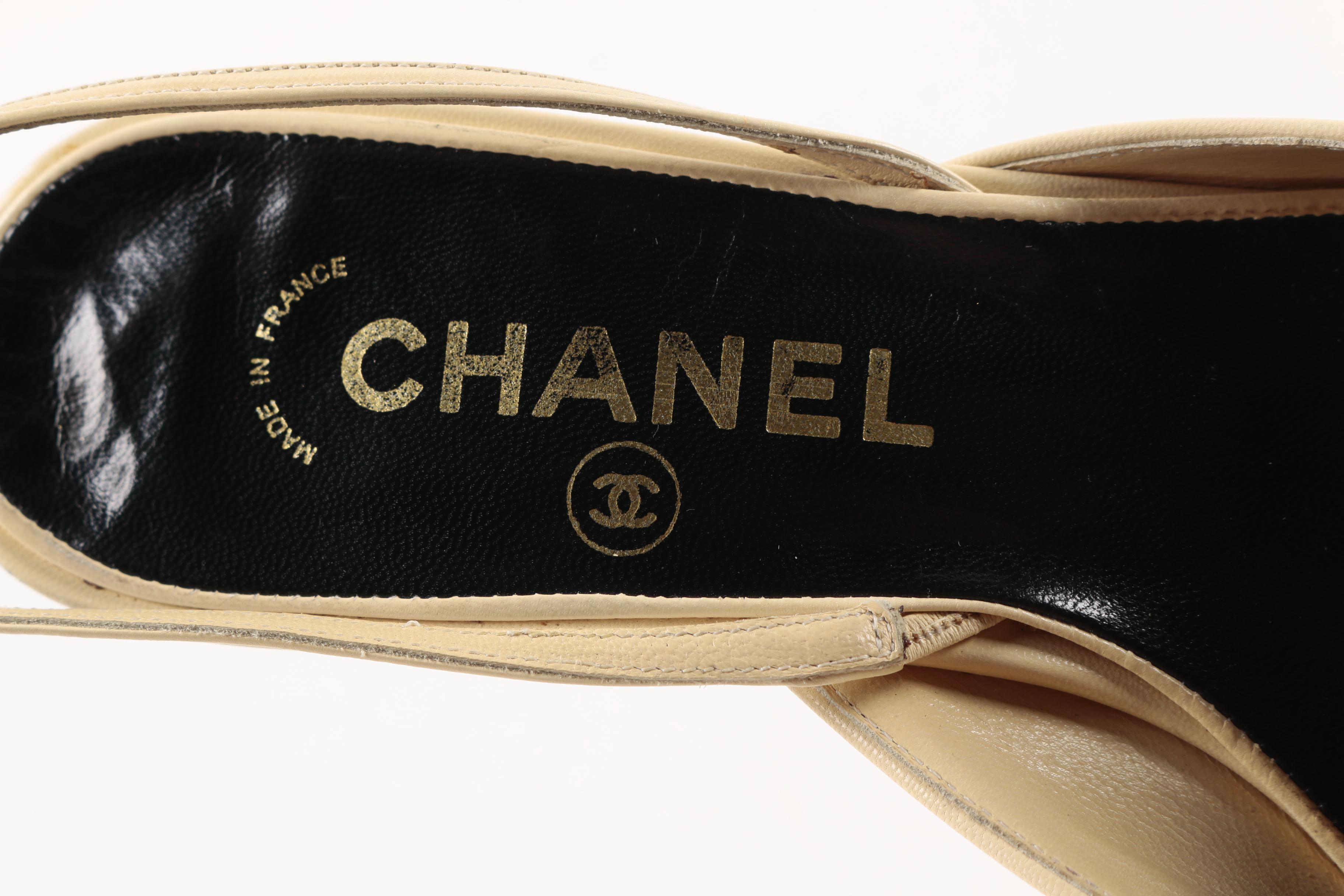 Women's Chanel Sling Back Kitten Heels