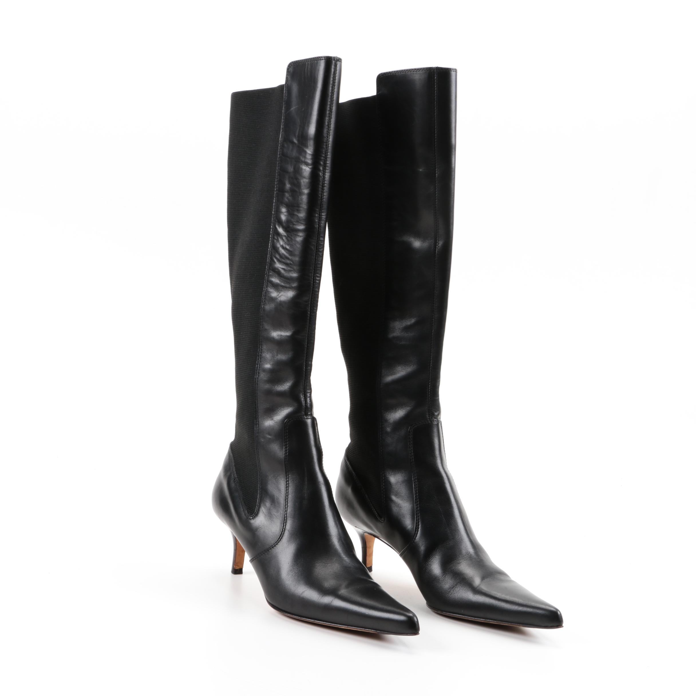 YSL Black Leather Boots