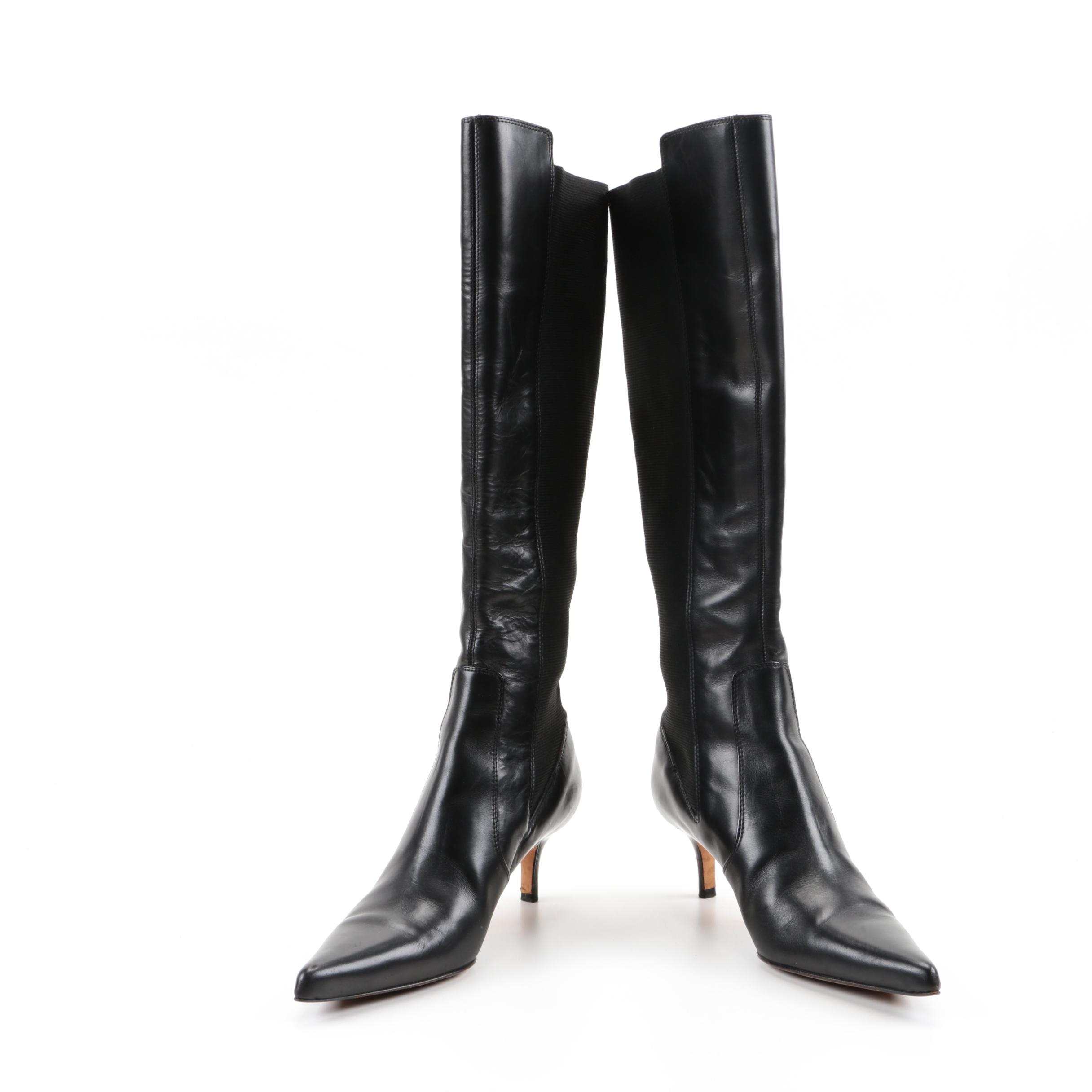 YSL Black Leather Boots