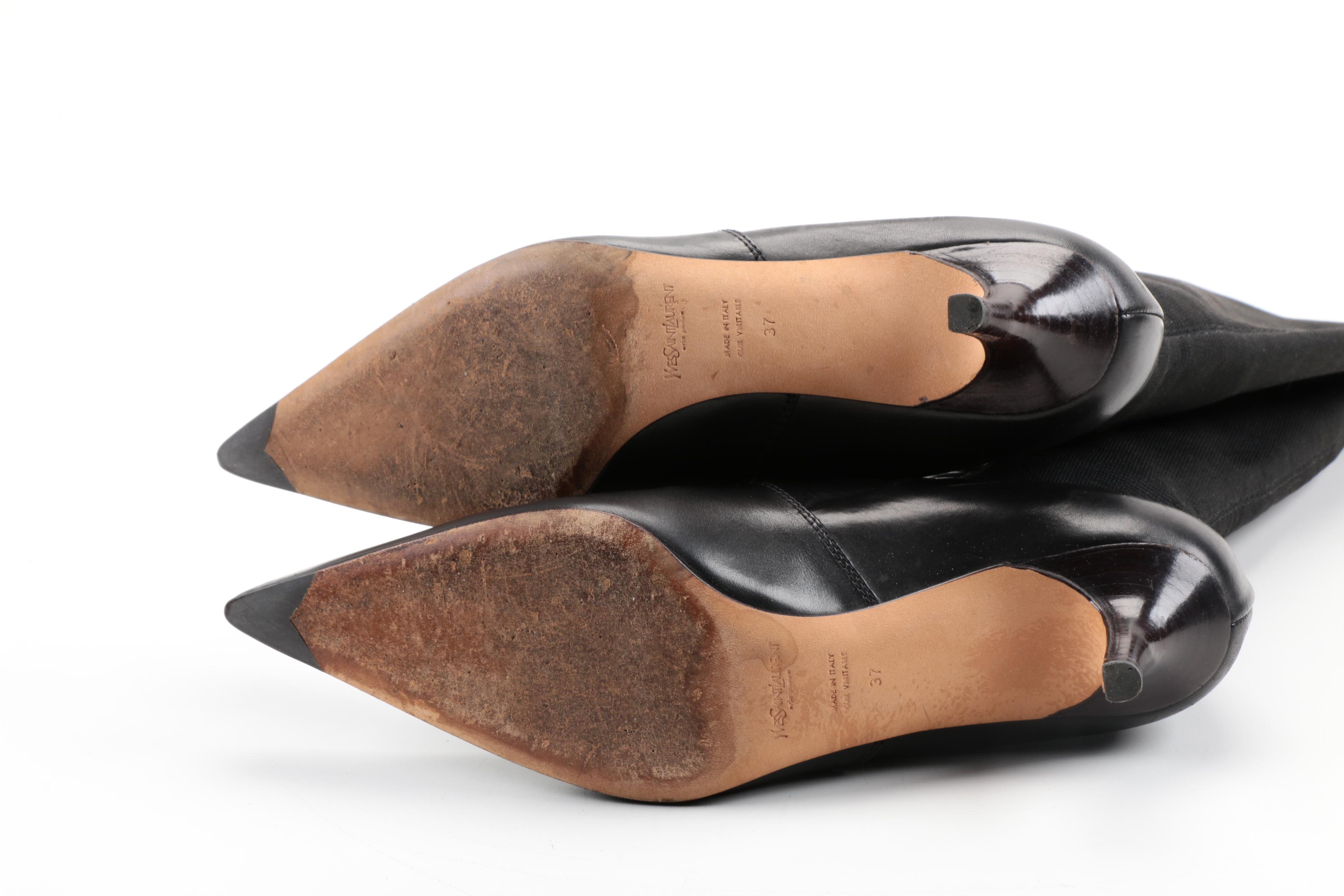 YSL Black Leather Boots