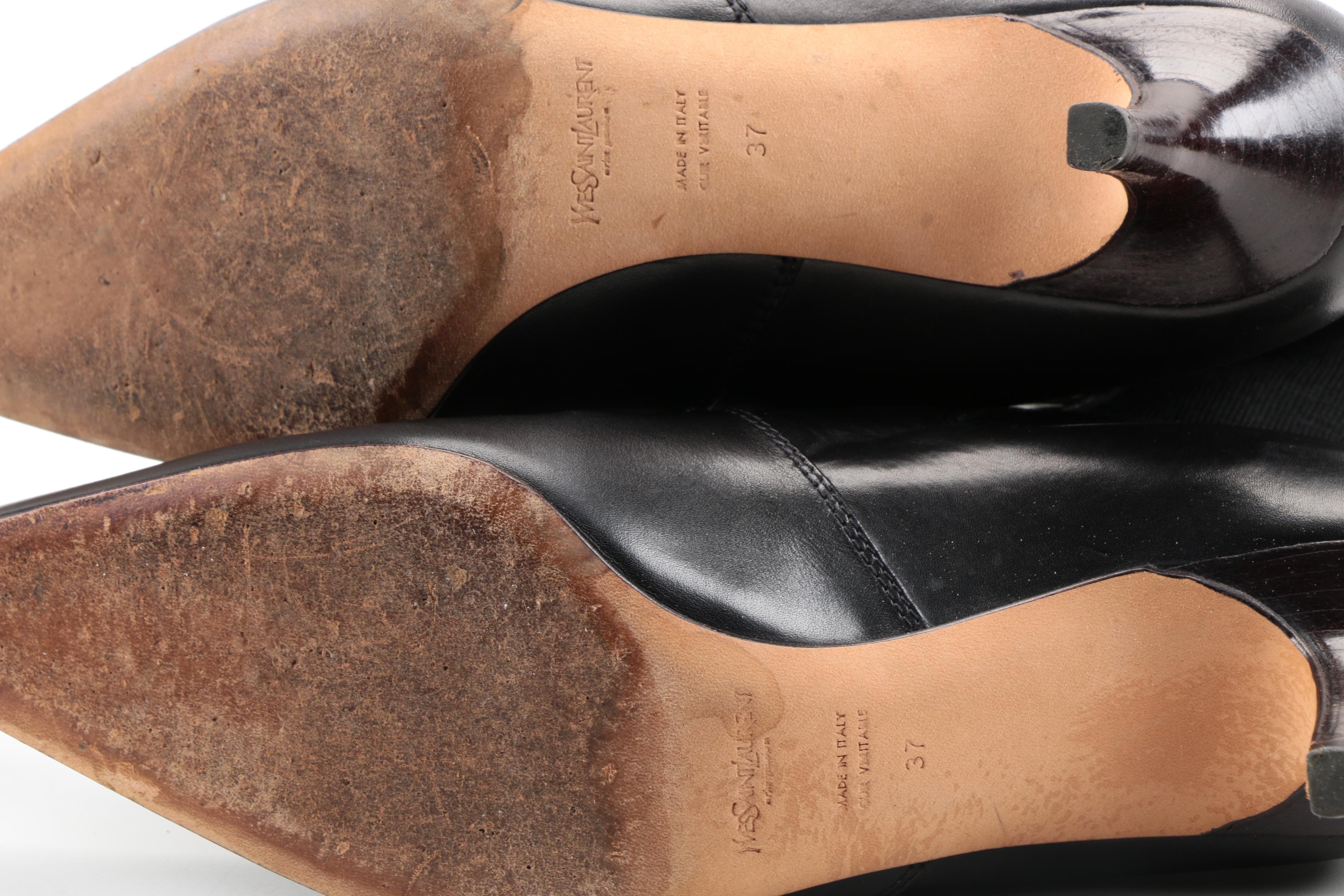 YSL Black Leather Boots