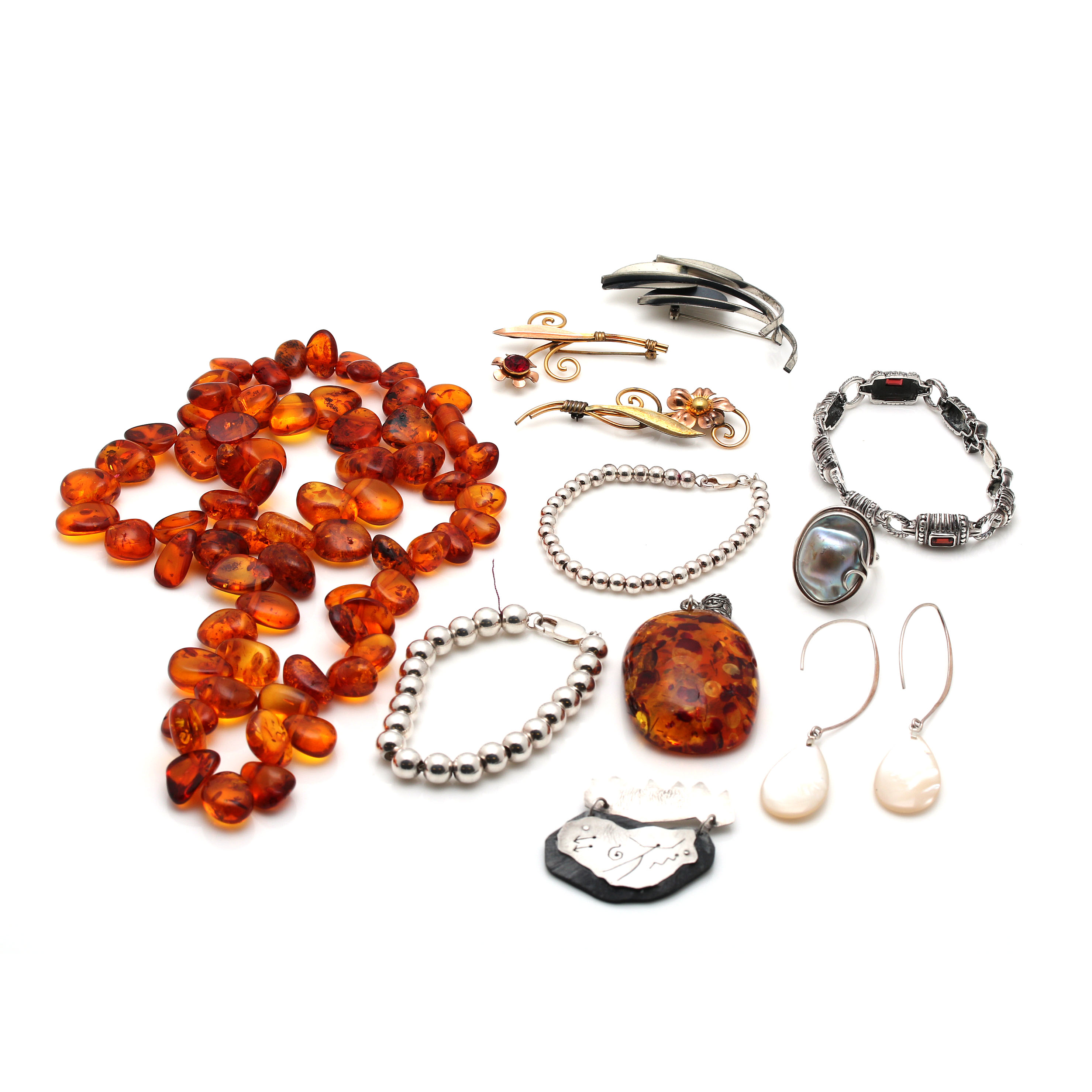 Assorted Sterling Silver and Signed Costume Jewelry