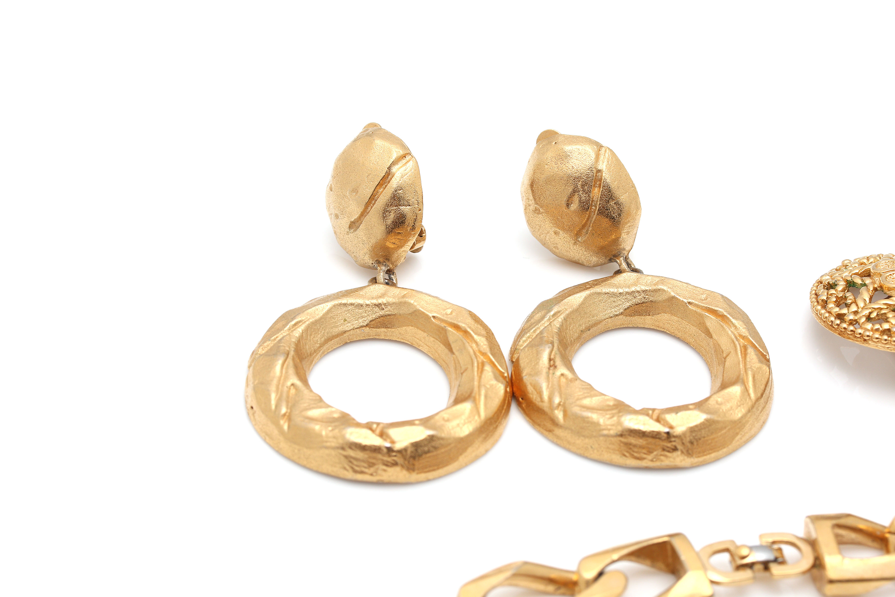 Gold Tone Costume Jewelry Featuring Givenchy and Christian Dior