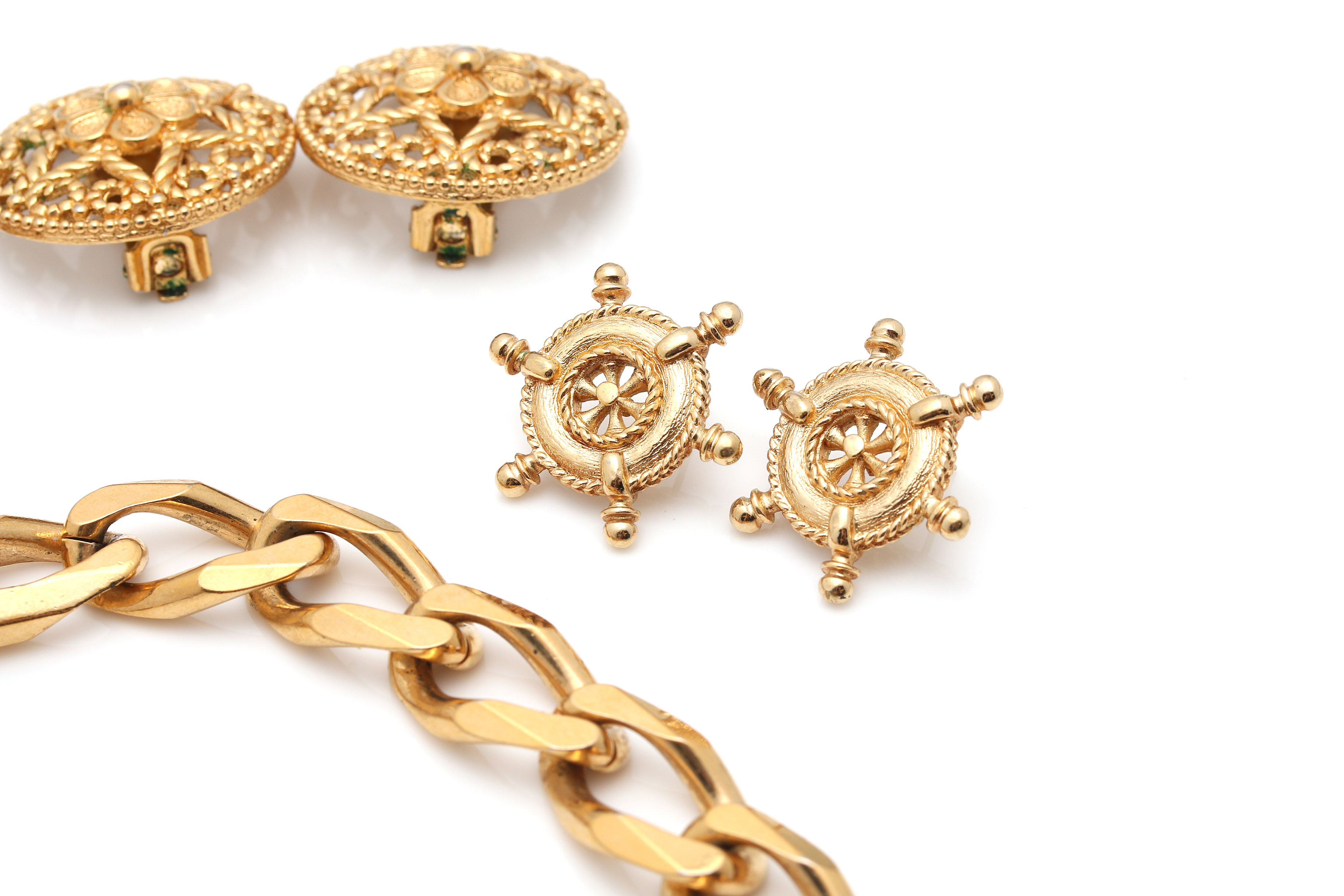 Gold Tone Costume Jewelry Featuring Givenchy and Christian Dior