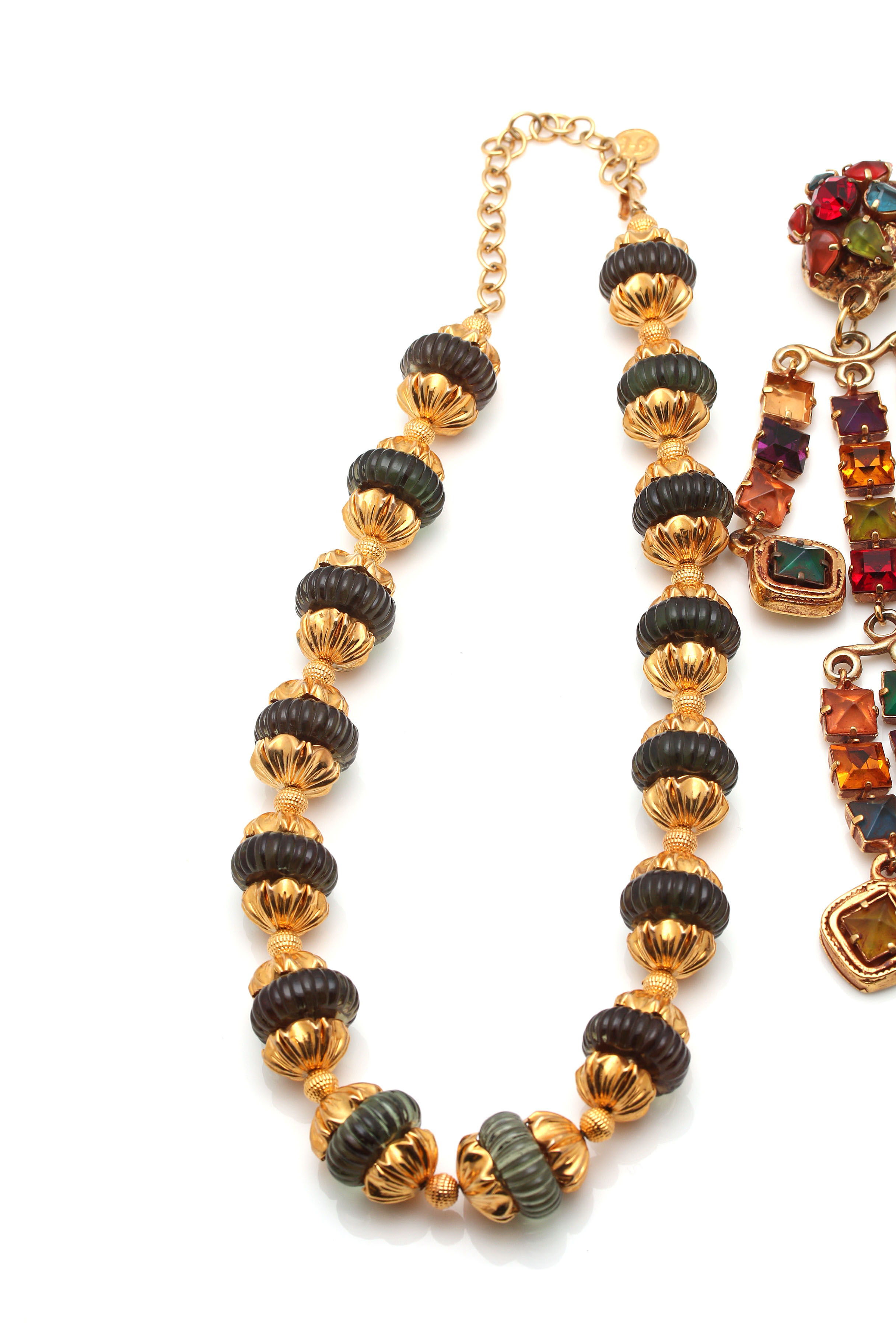 Hobé Necklace and Kalinger Paris Haute Couture Chandelier Earrings