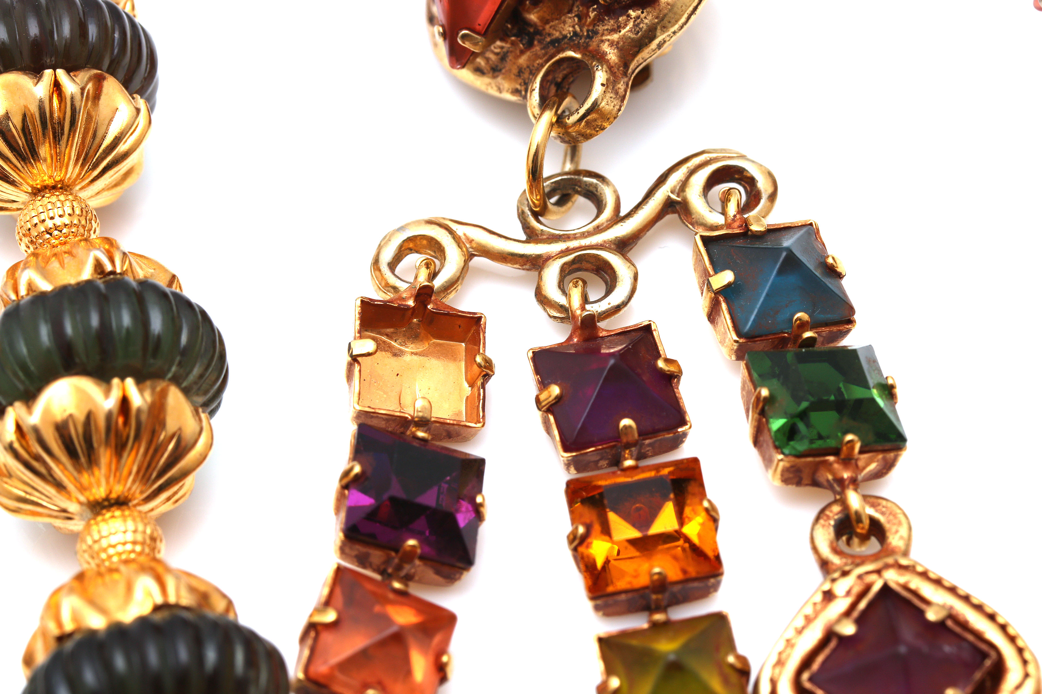 Hobé Necklace and Kalinger Paris Haute Couture Chandelier Earrings