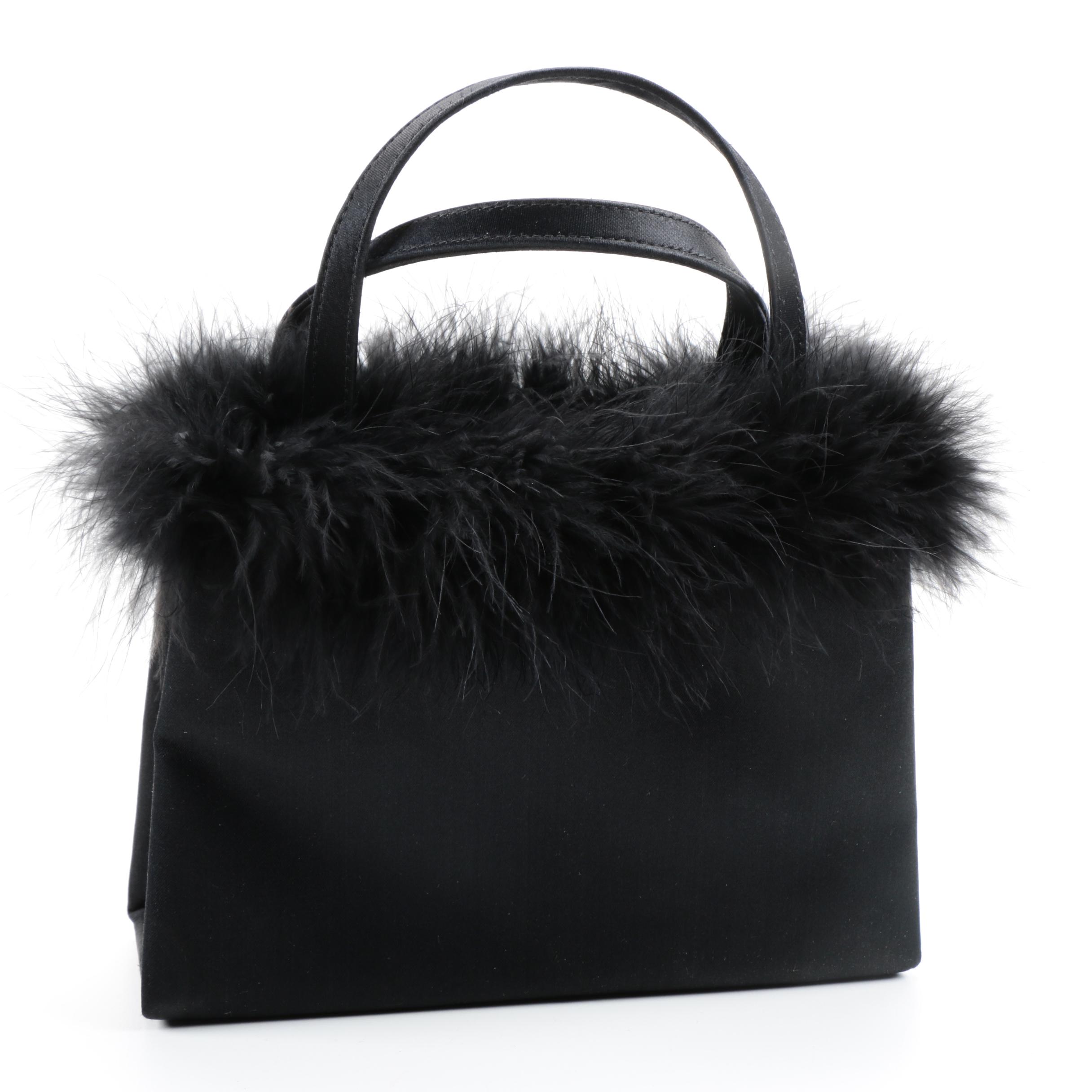 Kate Spade Satin and Feather Trim Handbag