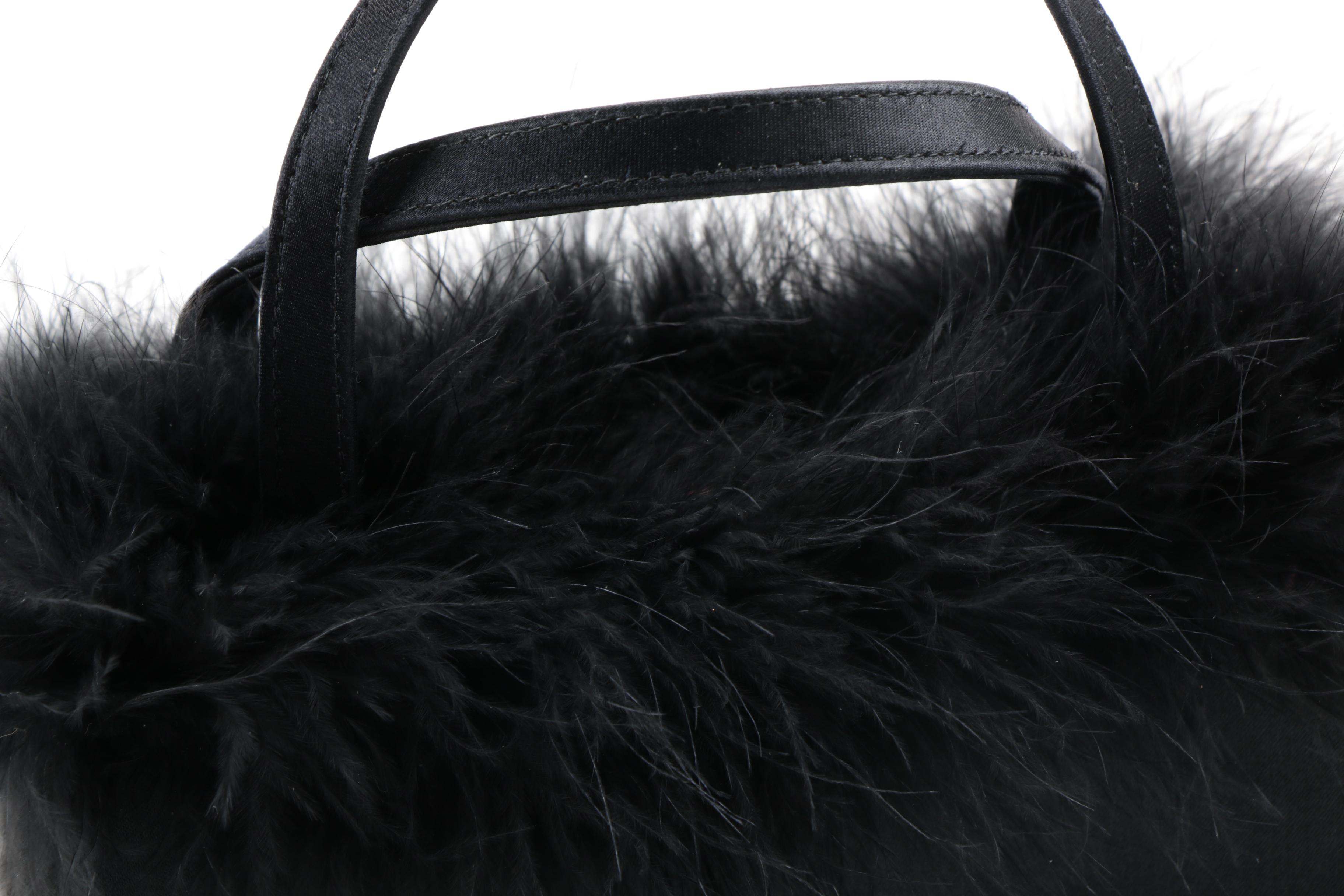 Kate Spade Satin and Feather Trim Handbag