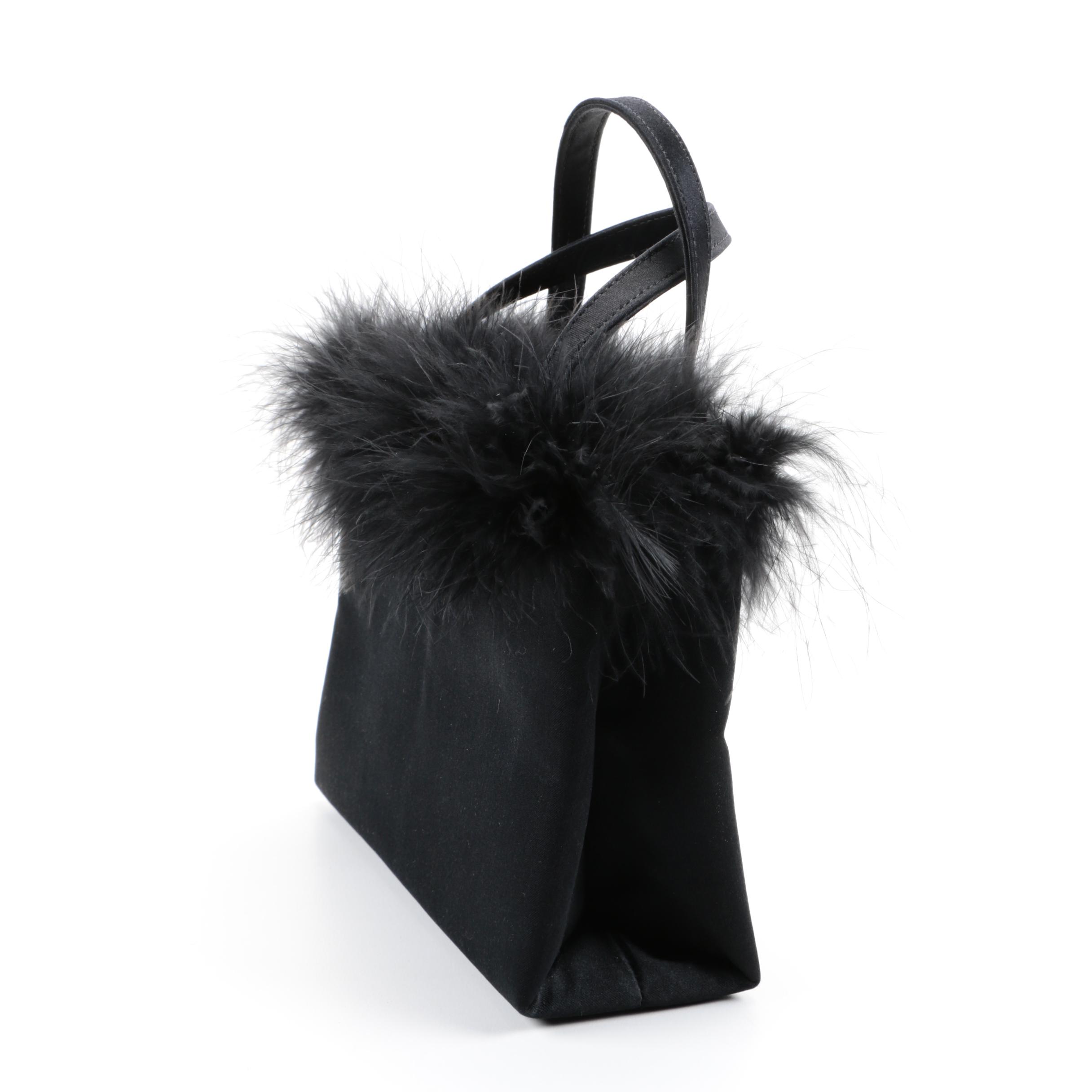 Kate Spade Satin and Feather Trim Handbag