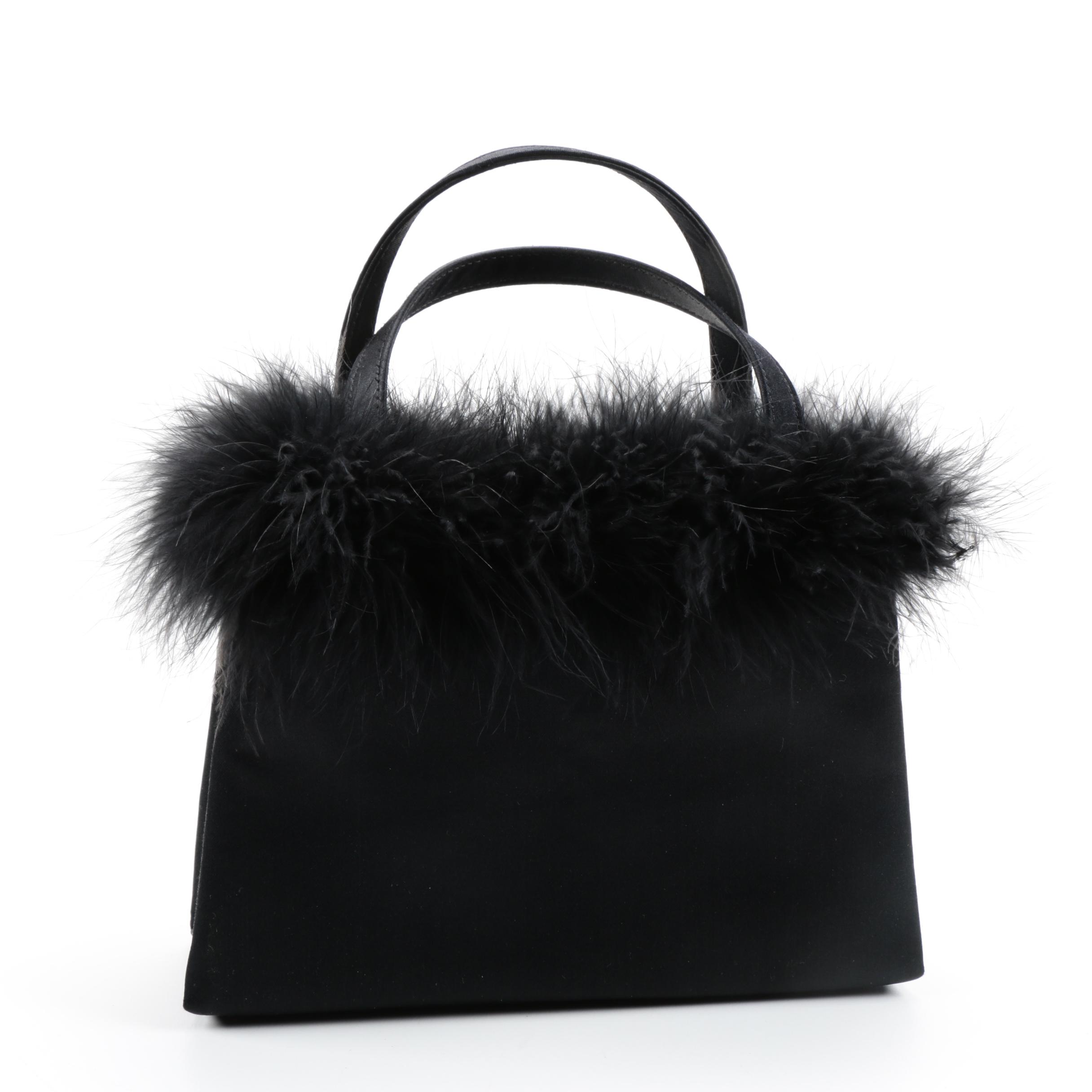 Kate Spade Satin and Feather Trim Handbag