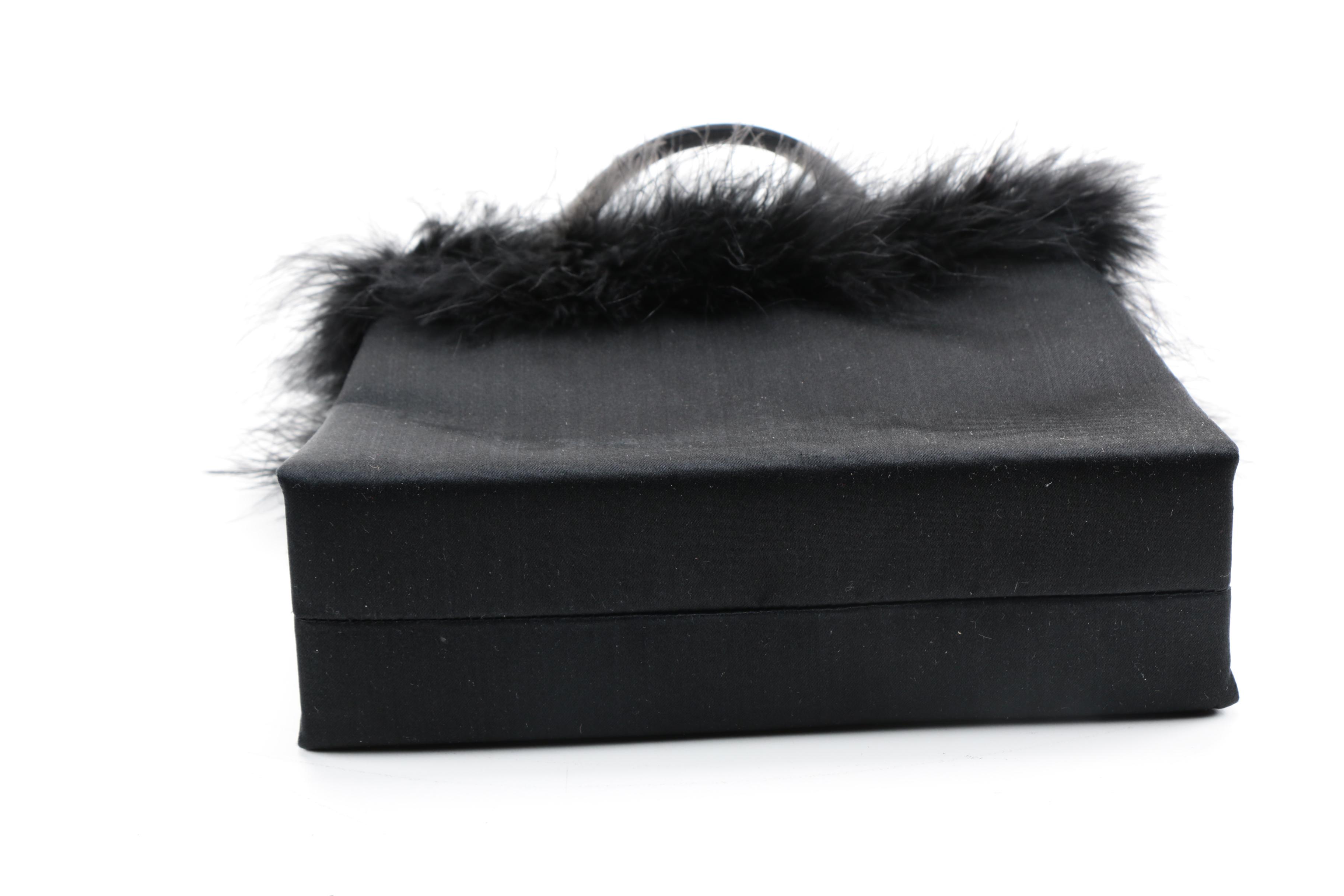 Kate Spade Satin and Feather Trim Handbag