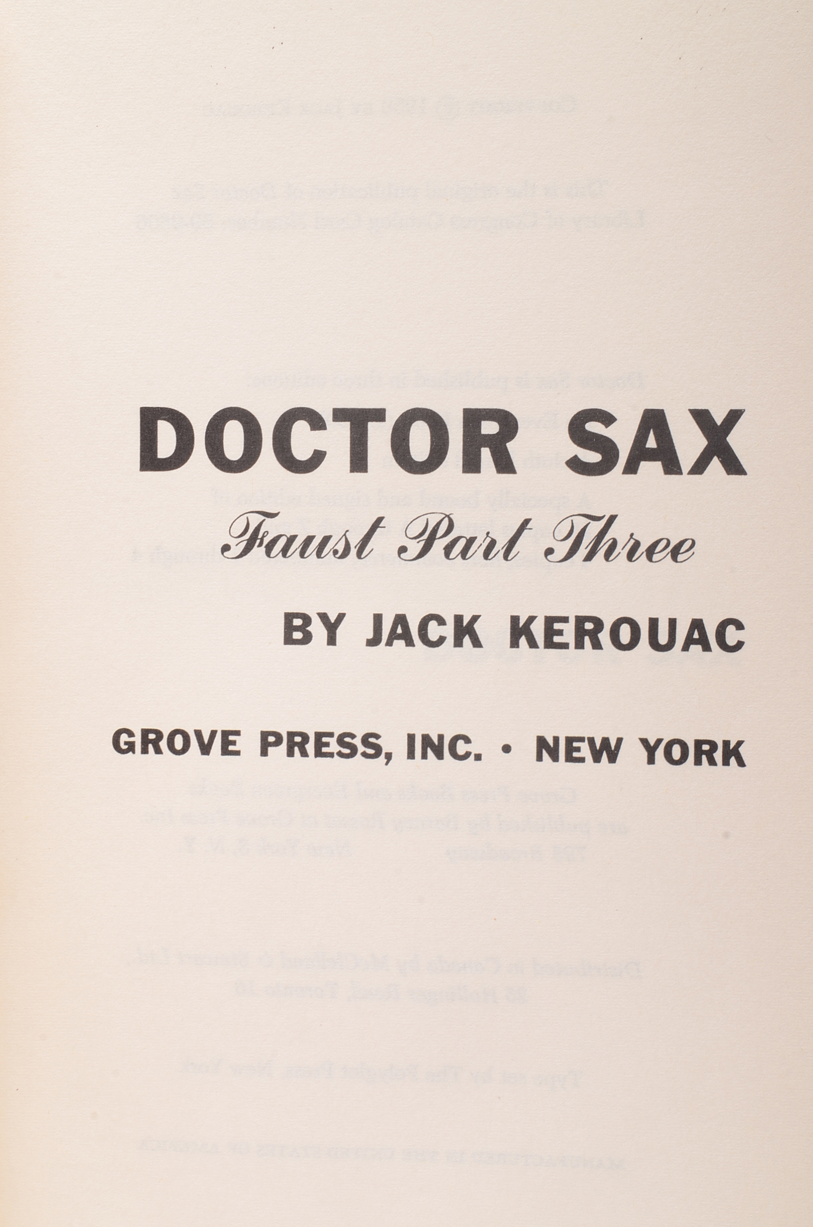 Jack Kerouac Biography and "Doctor Sax" by Jack Kerouac