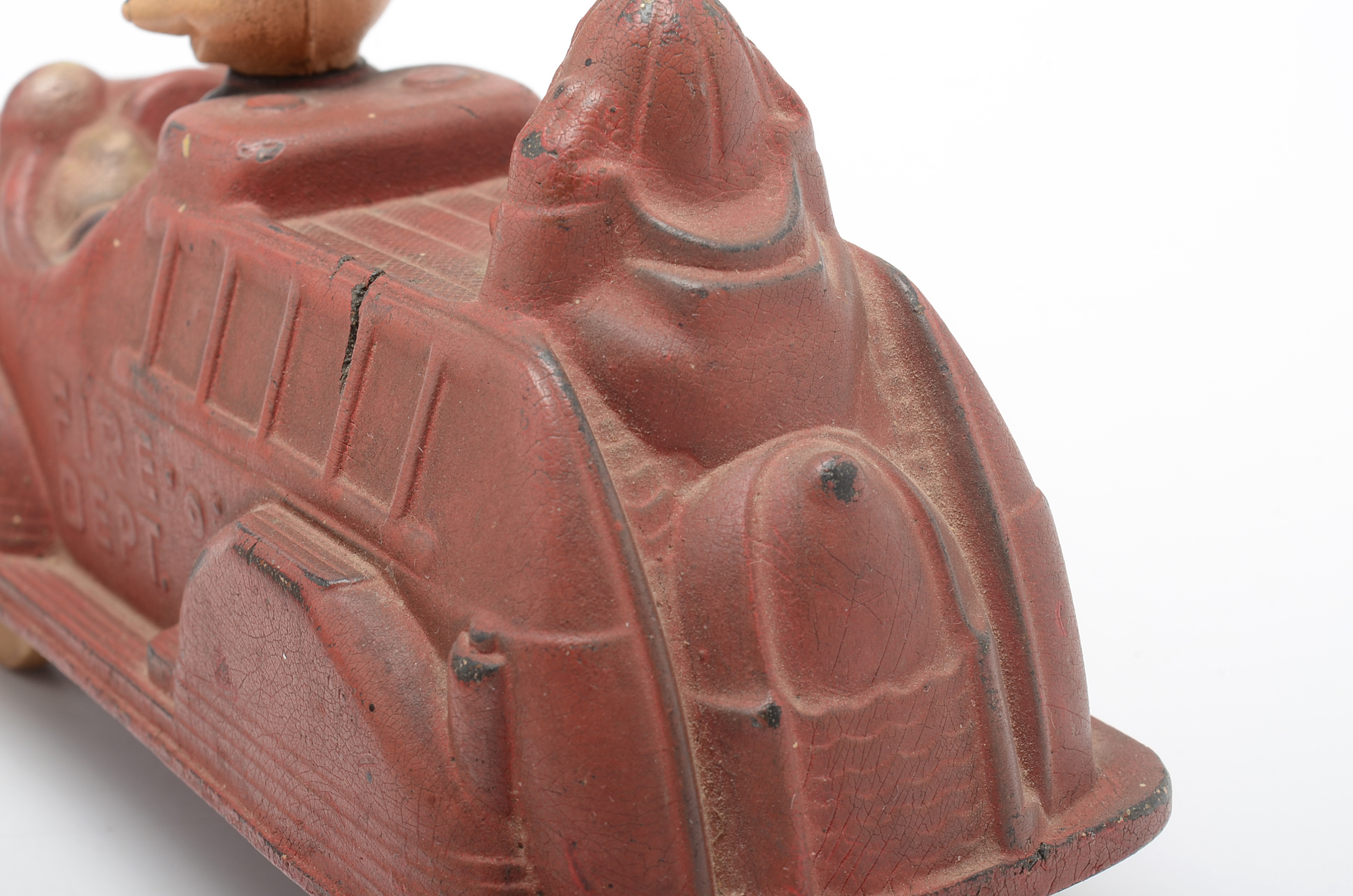 Vintage Mickey Mouse Rubber Fire Truck Toy