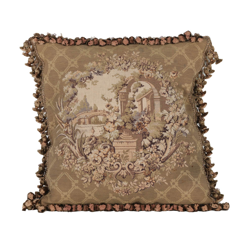 Jacques Lamy Embroidered Throw Pillow