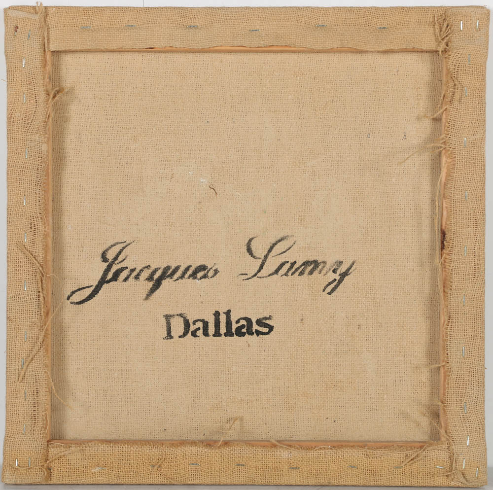 Jacques Lamy Fresco Painting on Burlap of a Figural Emblem