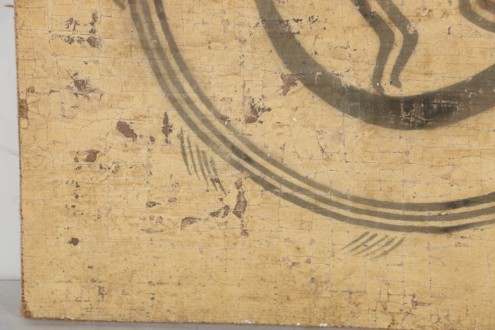 Jacques Lamy Fresco Painting on Burlap of a Rabbit Emblem