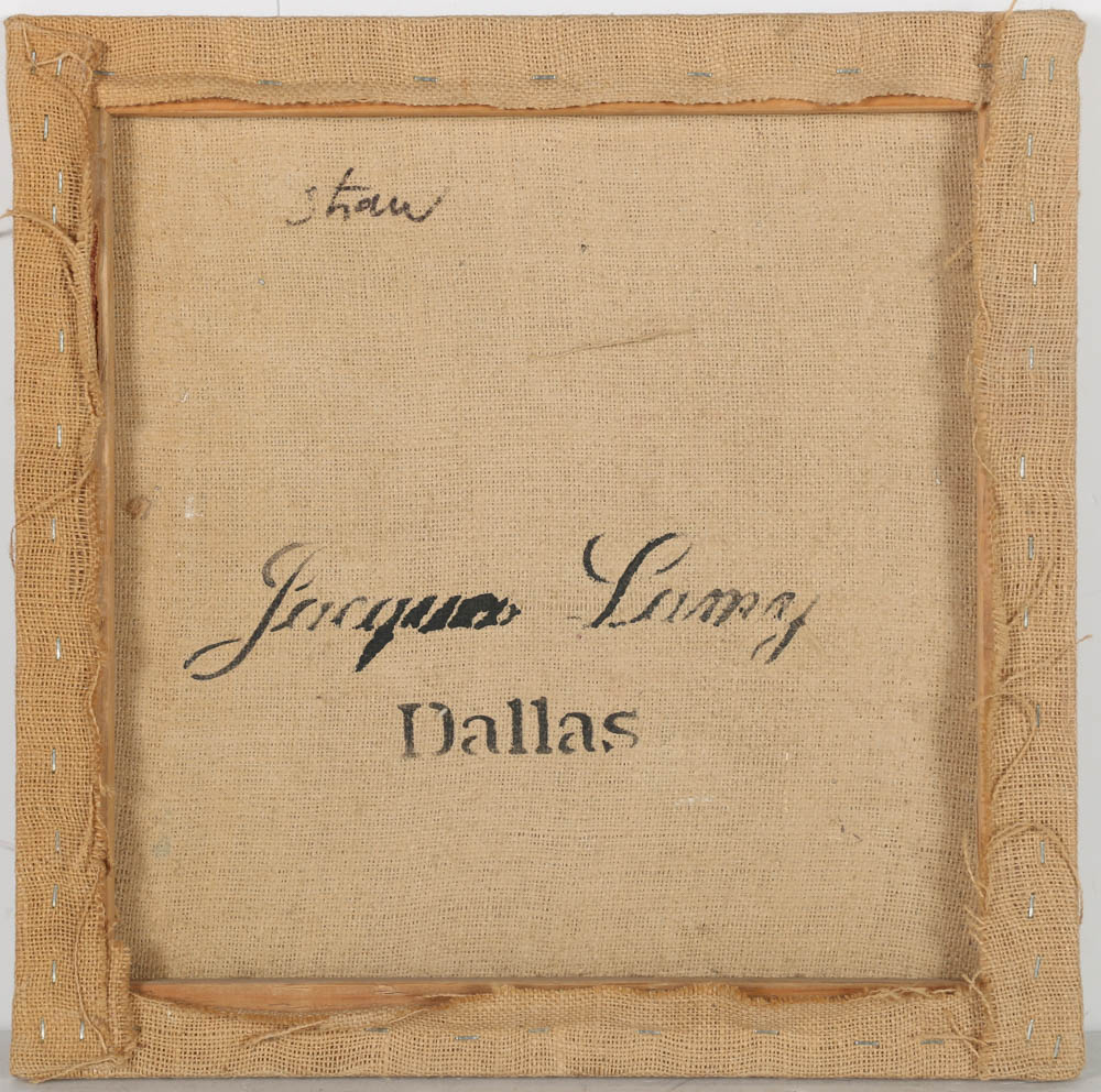 Jacques Lamy Fresco Painting on Burlap of a Rabbit Emblem