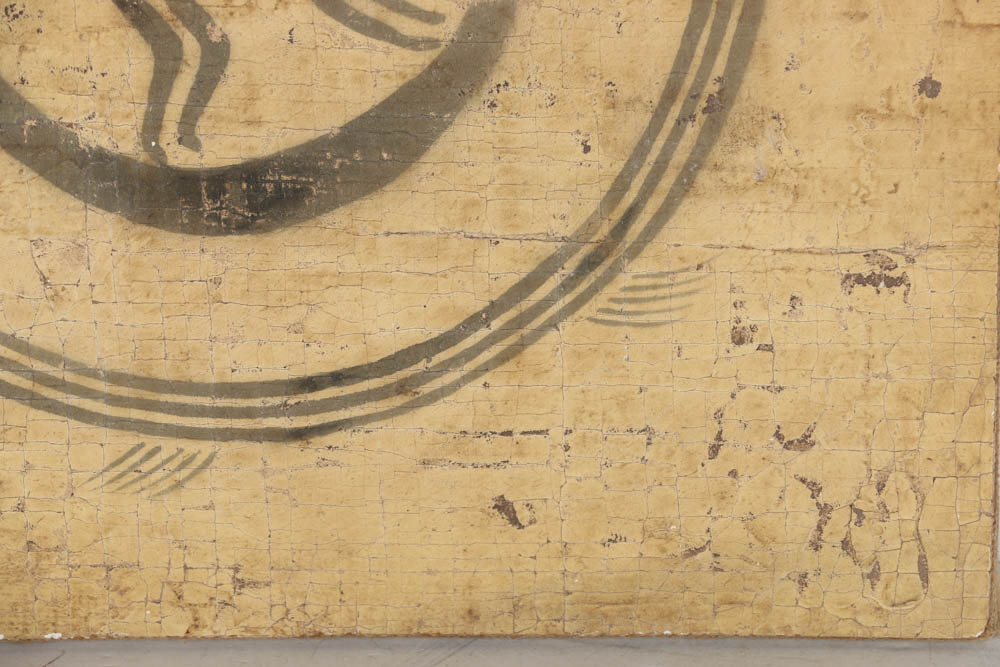 Jacques Lamy Fresco Painting on Burlap of a Rabbit Emblem