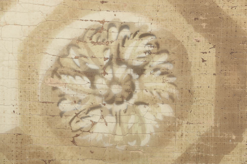 Jacques Lamy Fresco Painting on Burlap of a Geometric Design