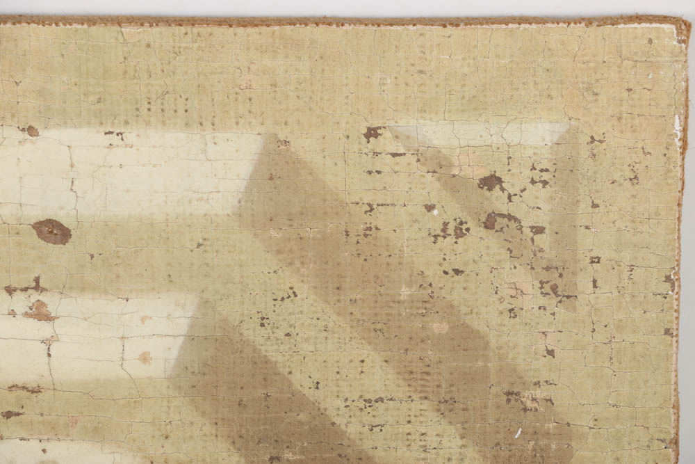 Jacques Lamy Fresco Painting on Burlap of a Geometric Design