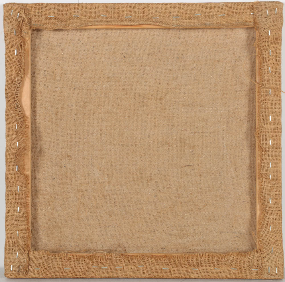 Jacques Lamy Fresco Painting on Burlap of a Geometric Design