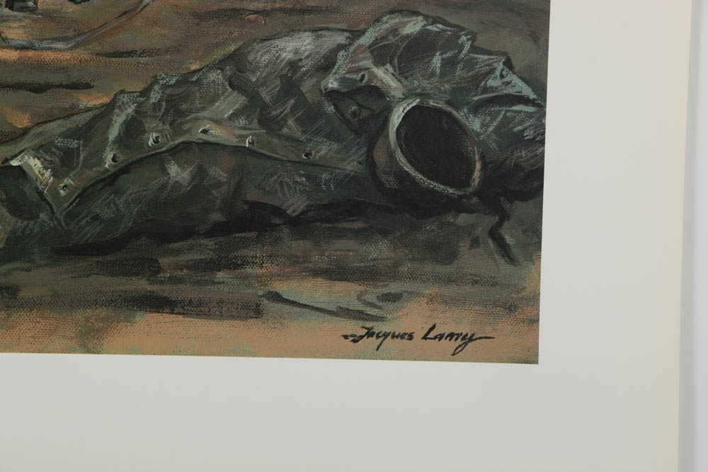 Collection of Jacques Lamy Offset Lithographs on Paper of War Scenes