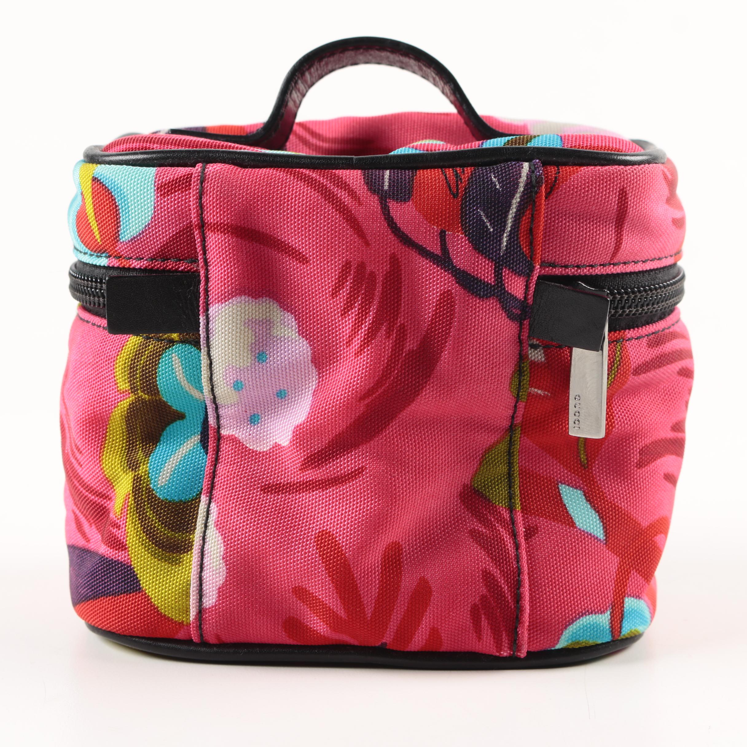 Gucci Floral Print Canvas Travel Bag