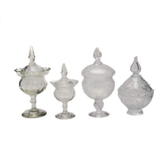 Collection of Footed Glass Candy Dishes