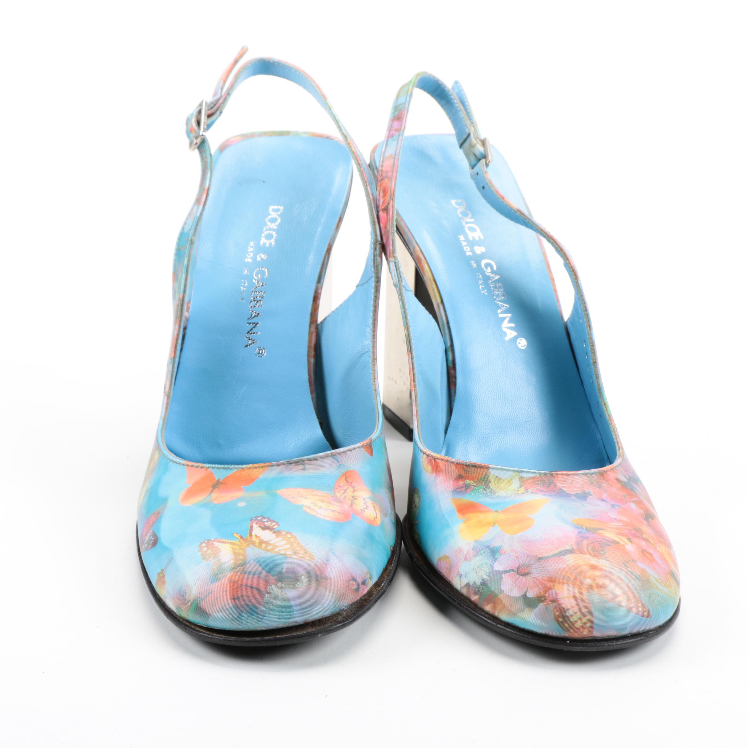 Dolce & Gabbana Butterfly Holographic Slingbacks