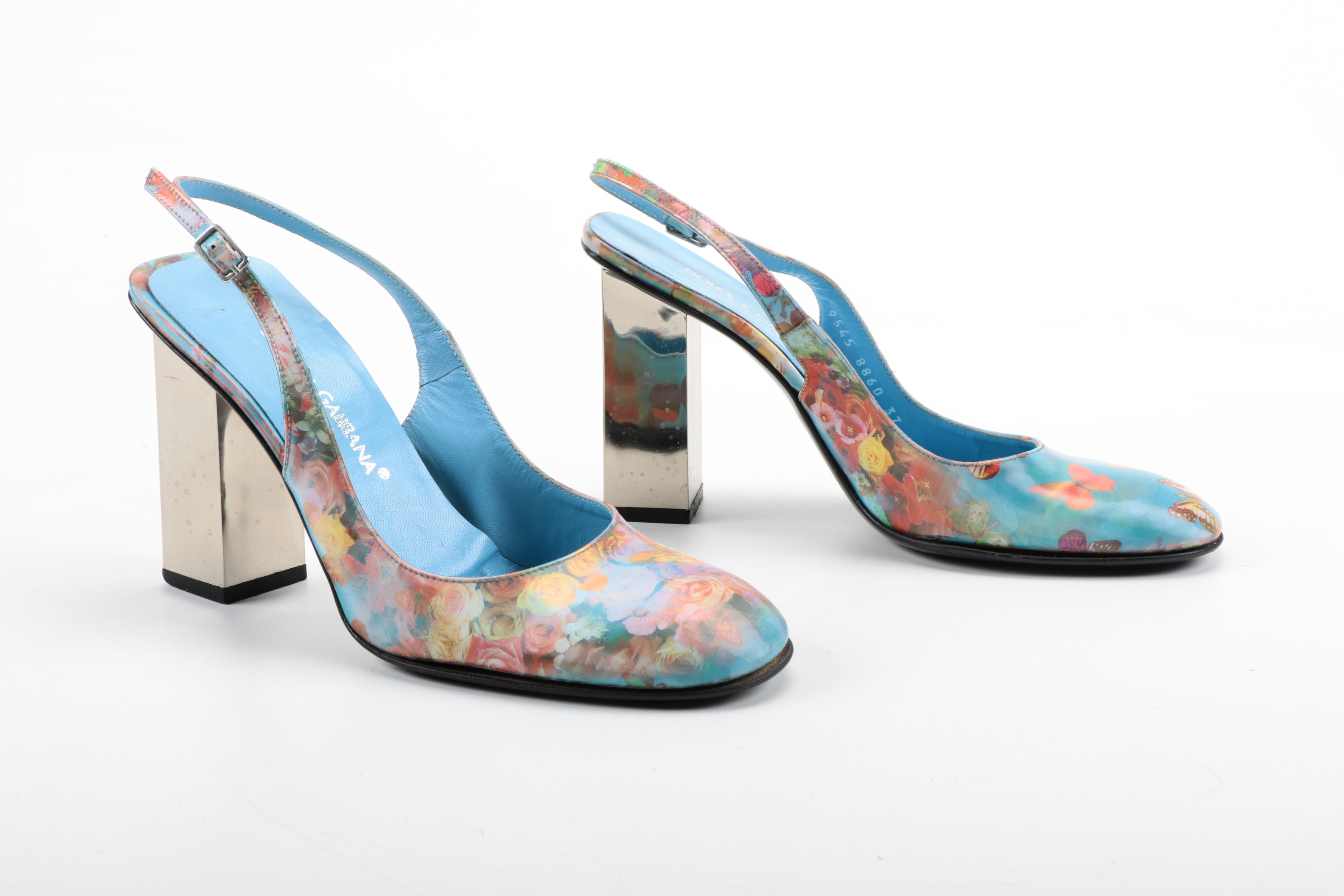 Dolce & Gabbana Butterfly Holographic Slingbacks