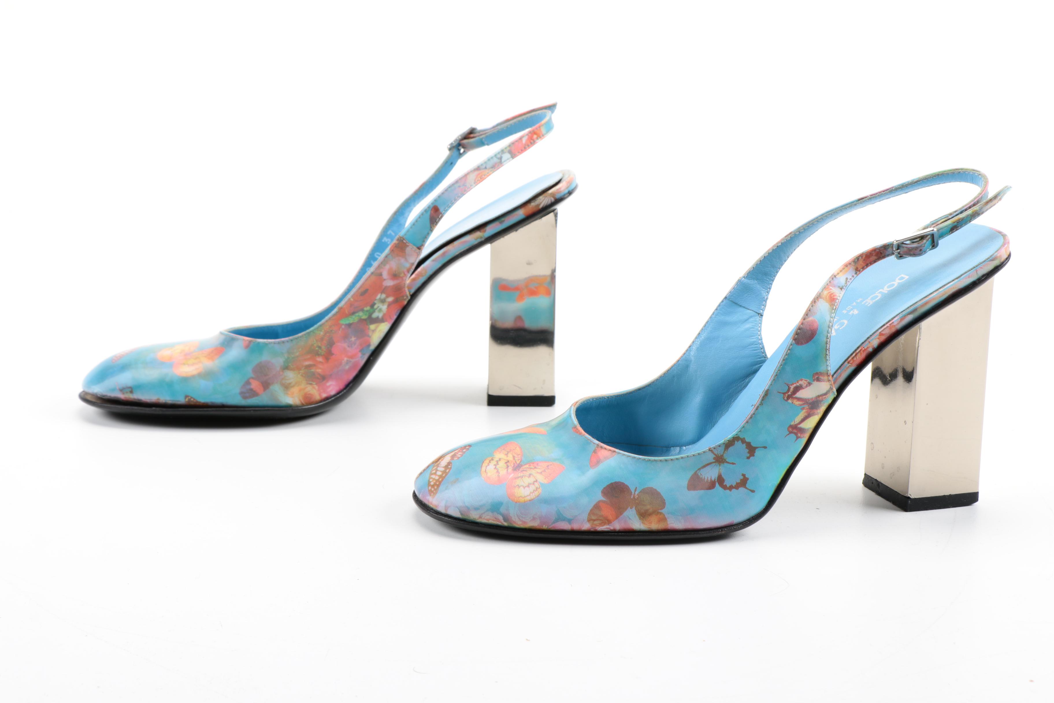 Dolce & Gabbana Butterfly Holographic Slingbacks