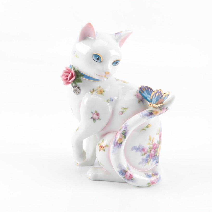 Ceramic Cat "Fascination" Figurine By The Danbury Mint
