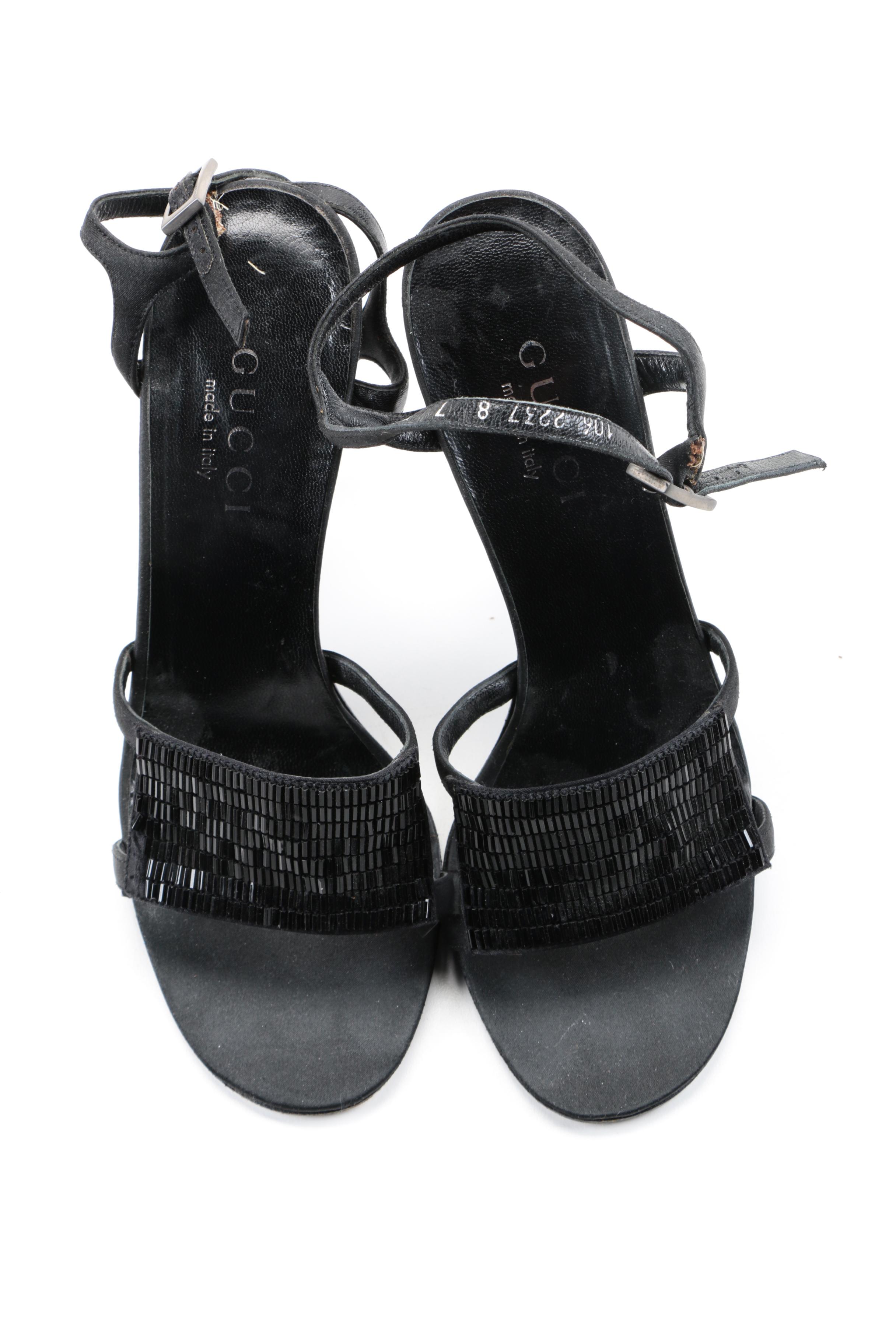 Gucci Embellished Heeled Dress Sandals