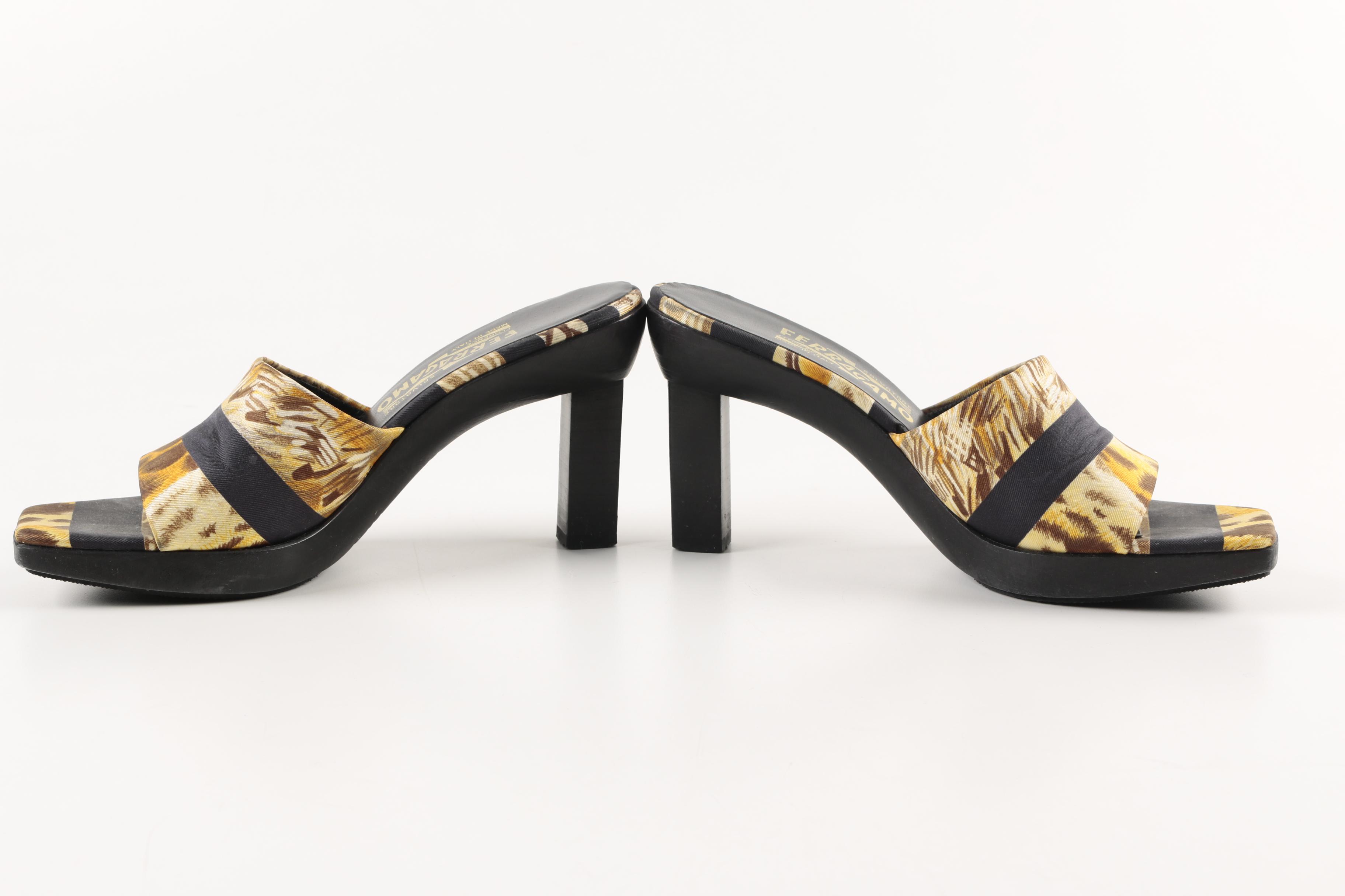 Women's Salvatore Ferragamo Wood Platform Slide Sandals