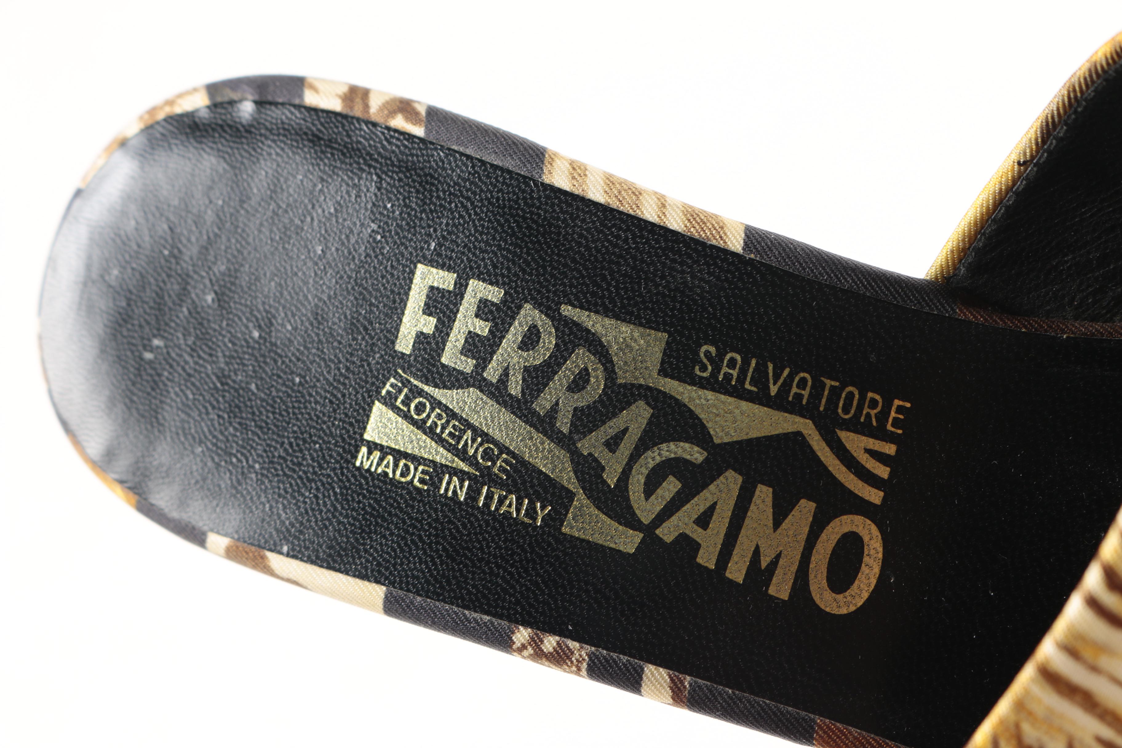 Women's Salvatore Ferragamo Wood Platform Slide Sandals