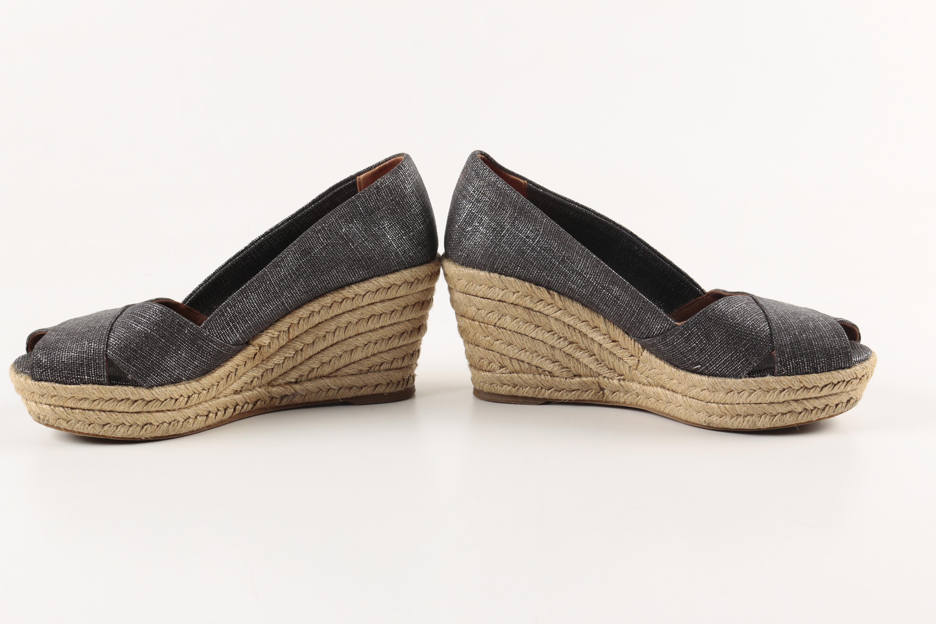 Tory Burch Peep-Toe Platform Wedge Heels