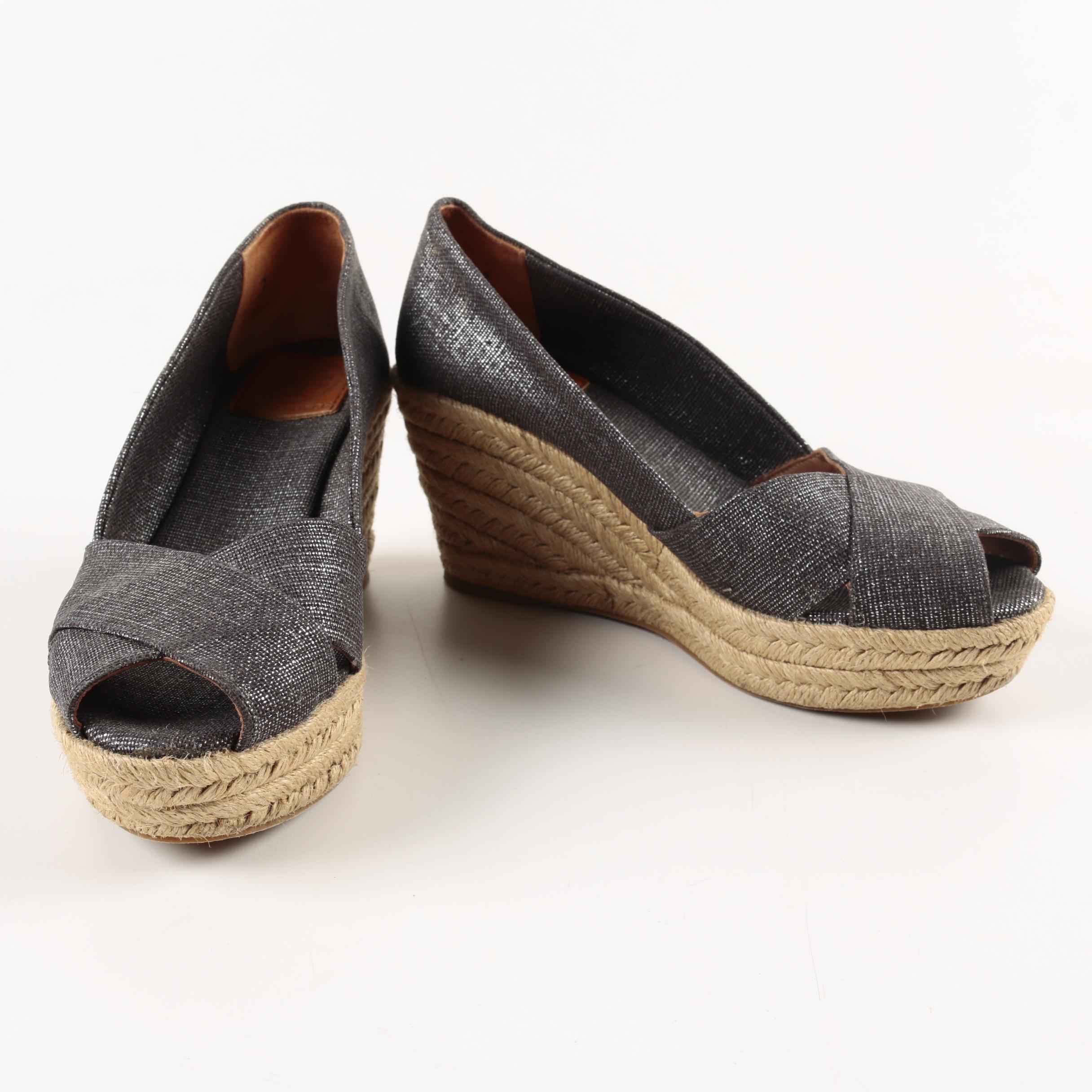 Tory Burch Peep-Toe Platform Wedge Heels