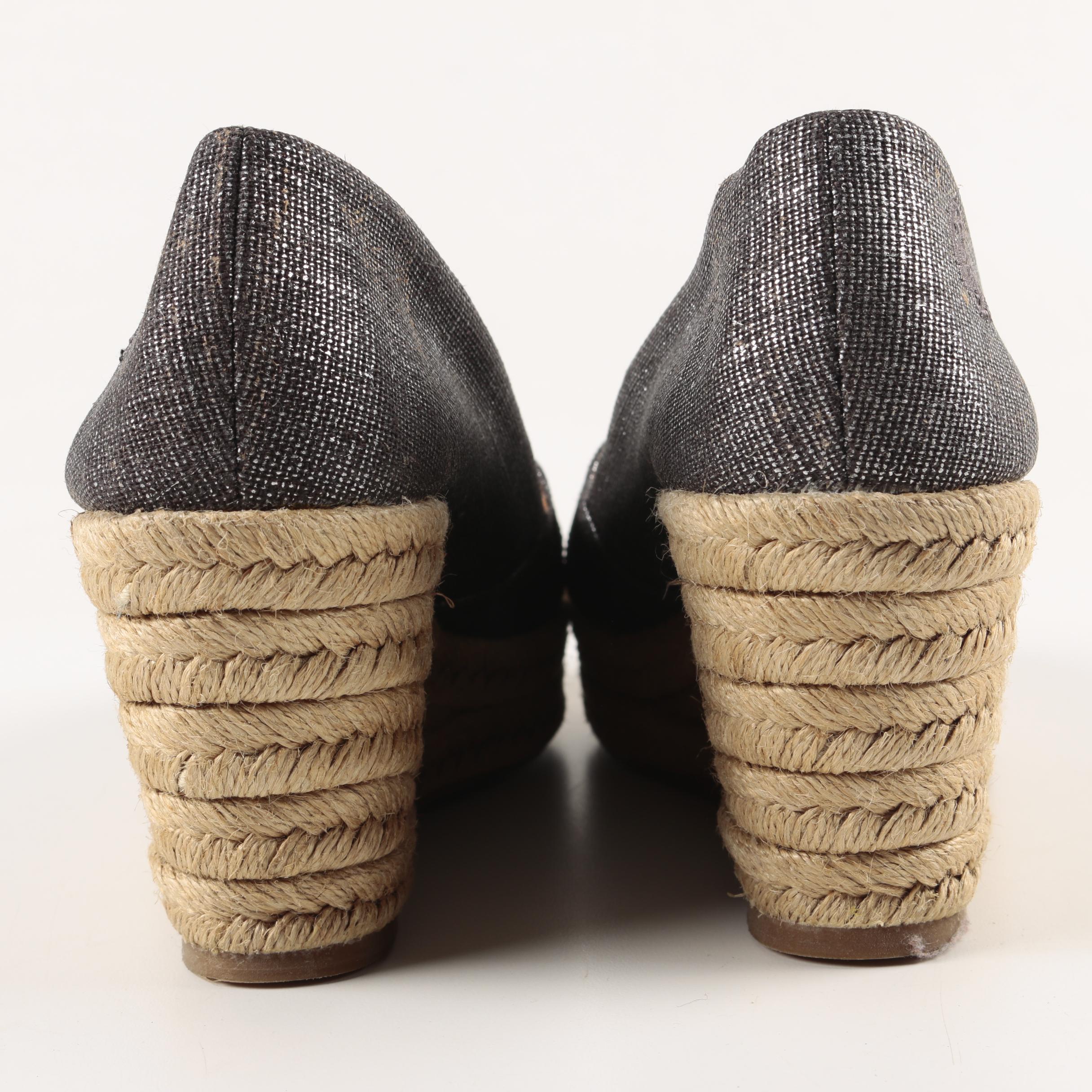 Tory Burch Peep-Toe Platform Wedge Heels