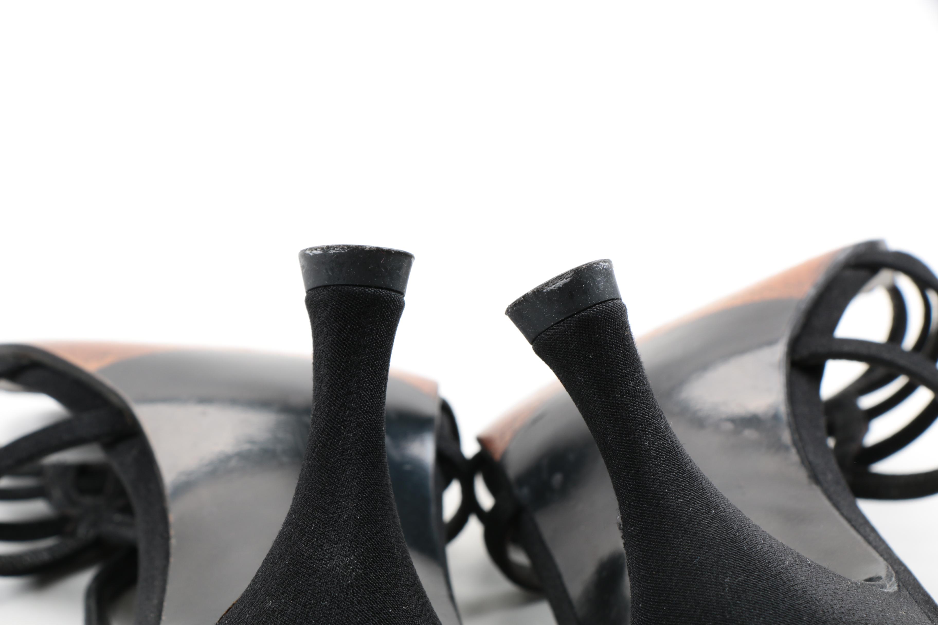 Stuart Weitzman Strappy Satin Slingbacks