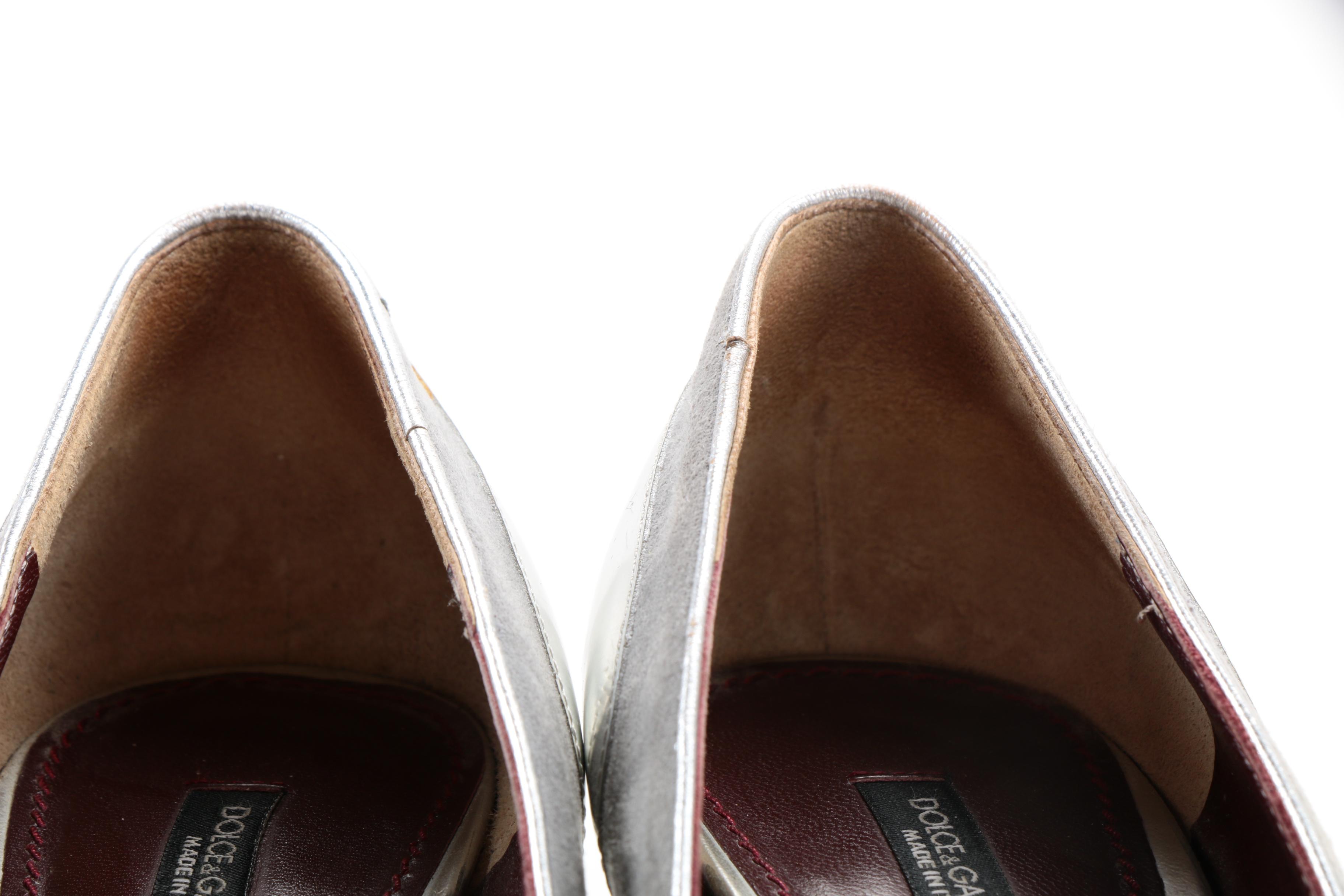 Dolce & Gabbana Suede and Metallic Leather Dress Heels