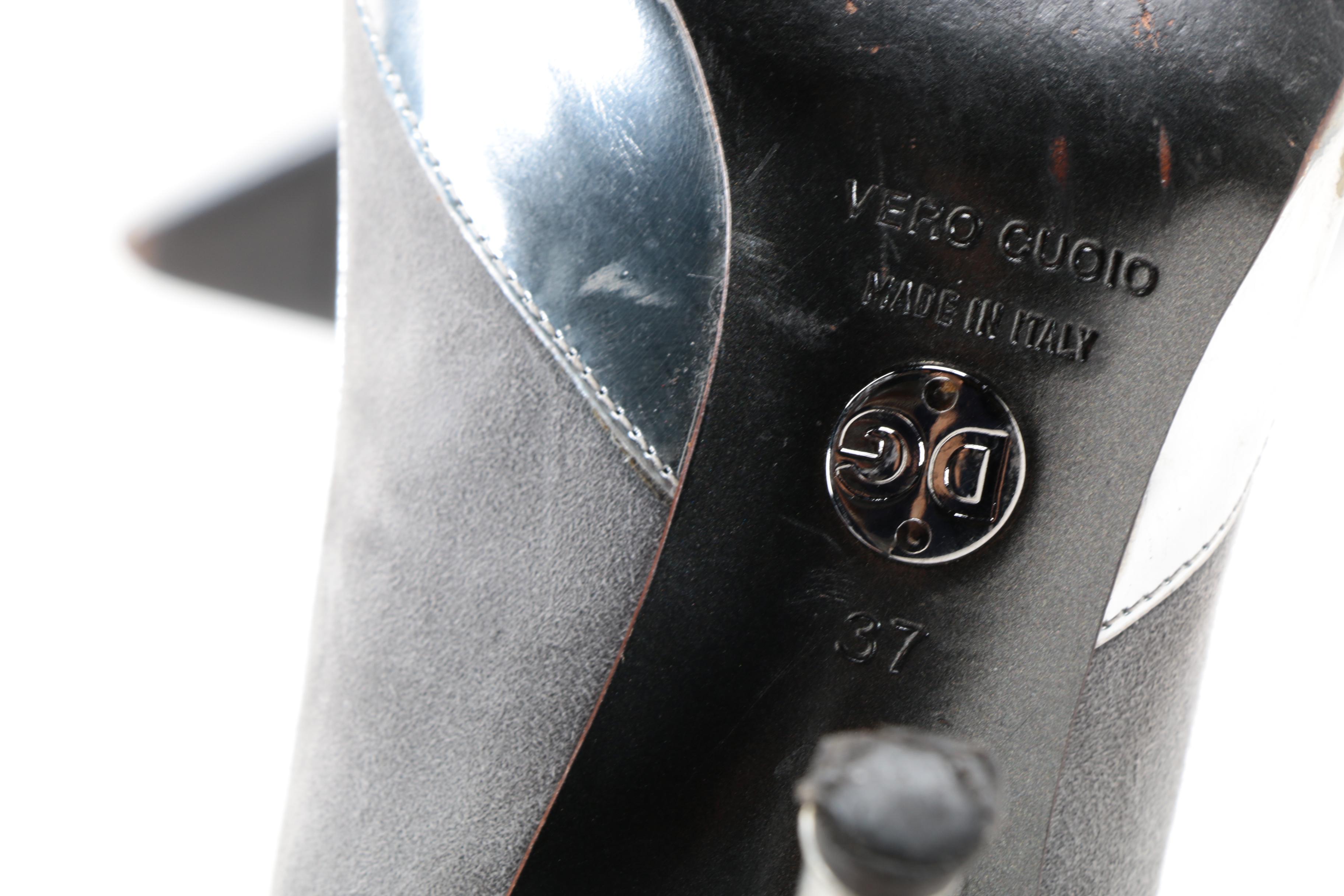 Dolce & Gabbana Suede and Metallic Leather Dress Heels