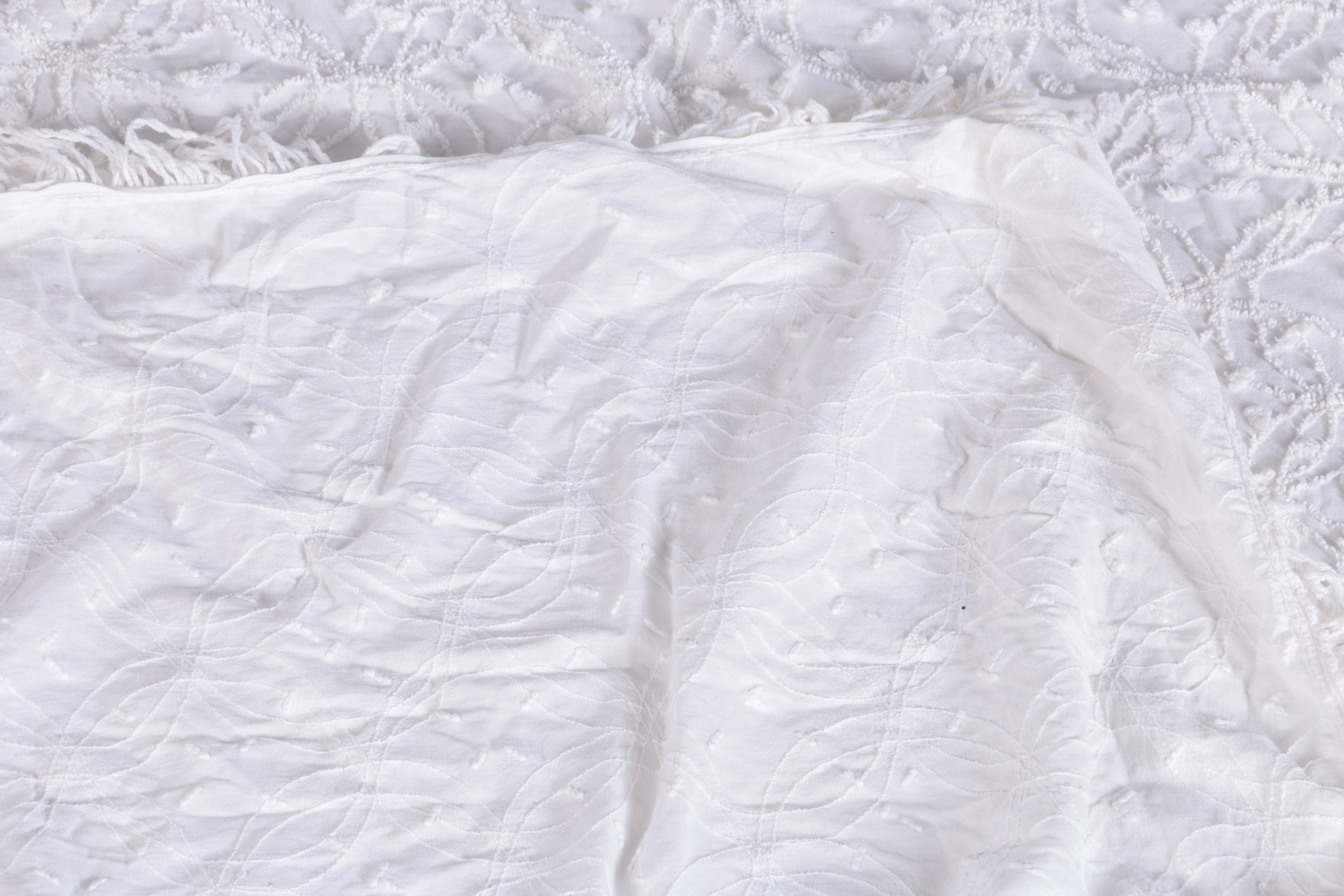 White Cotton Bedspreads Including Crown Crafts