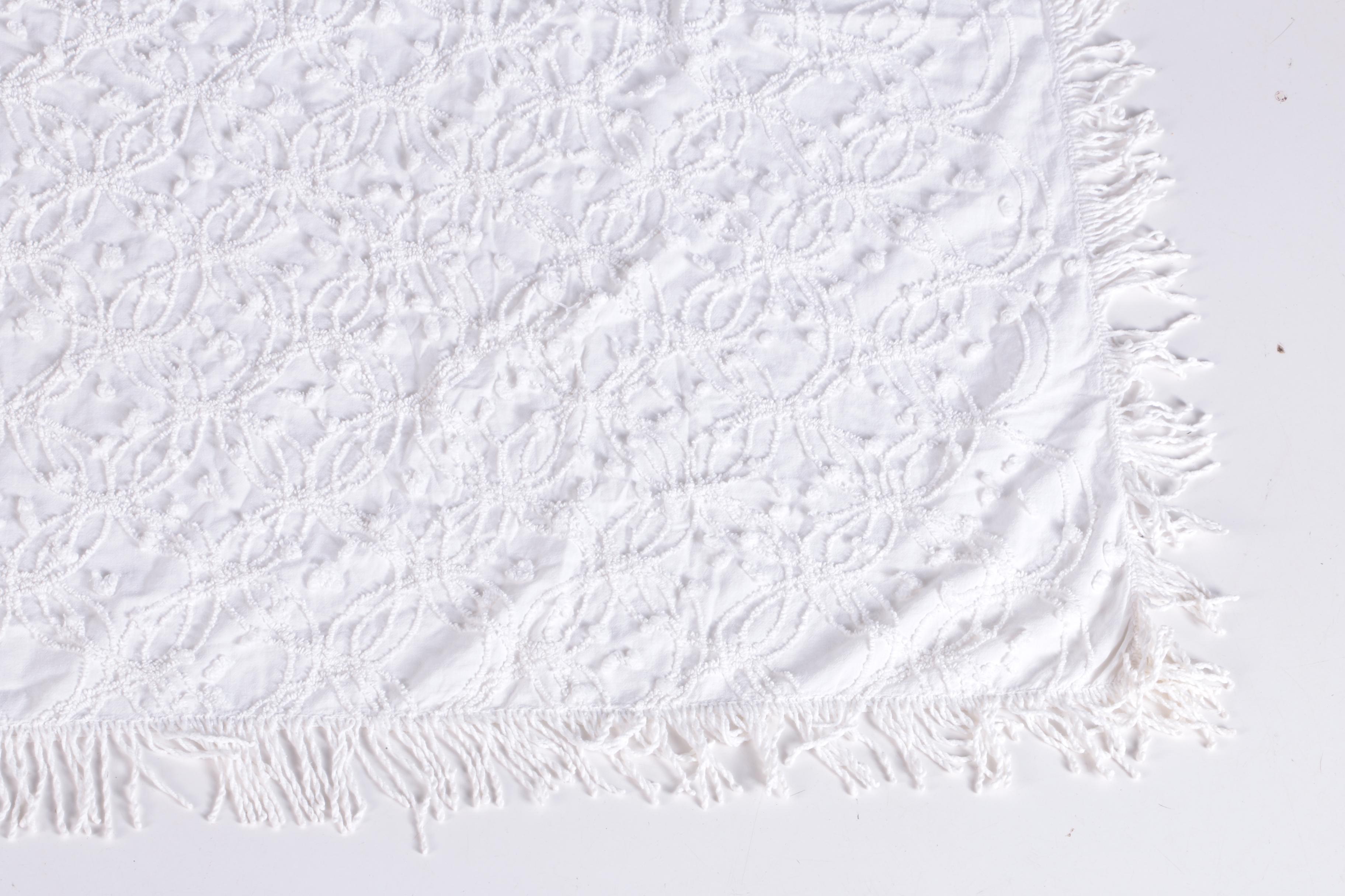 White Cotton Bedspreads Including Crown Crafts