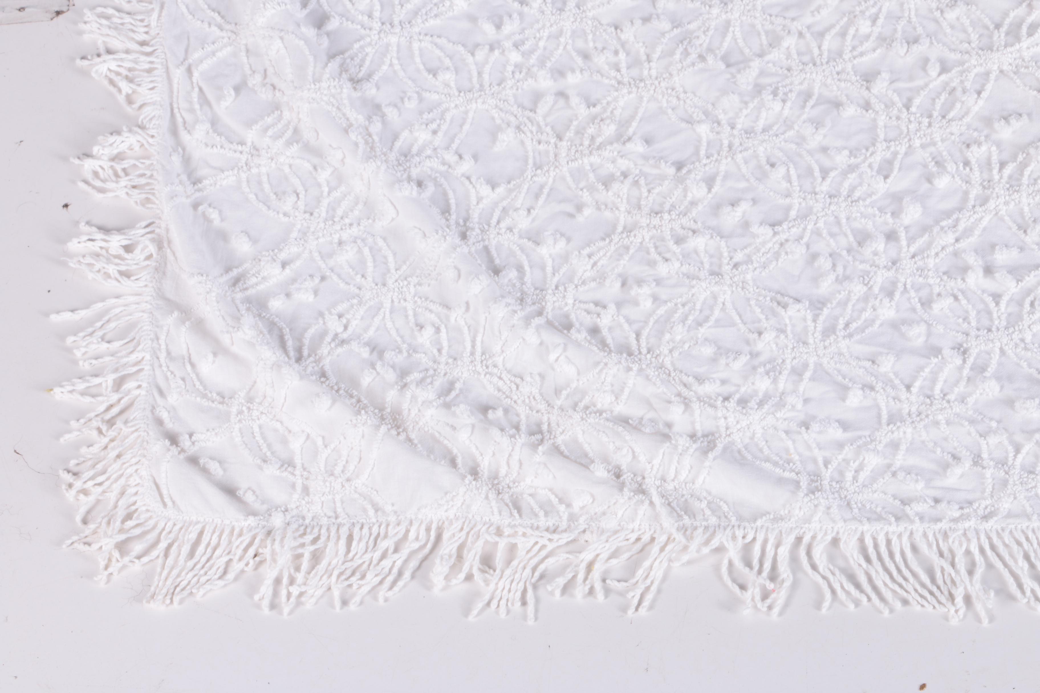 White Cotton Bedspreads Including Crown Crafts